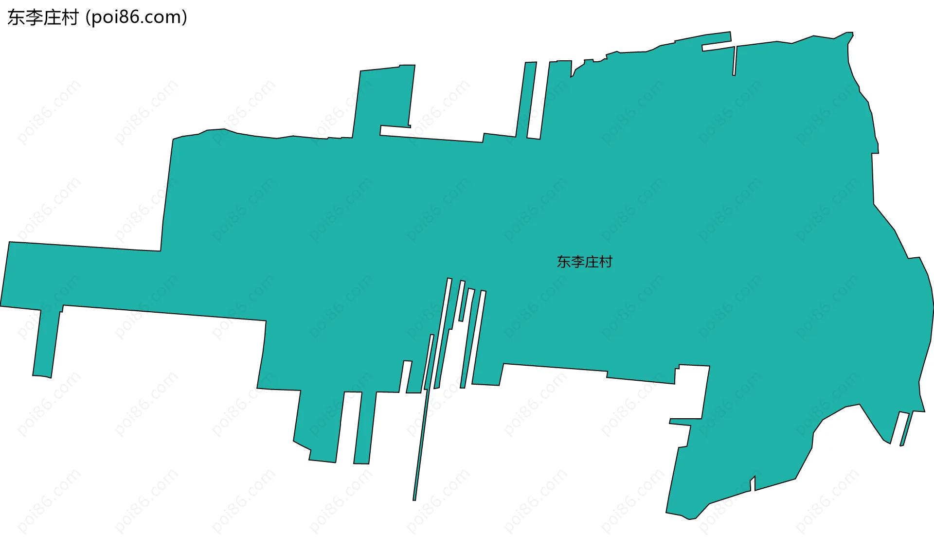 东李庄村边界地图