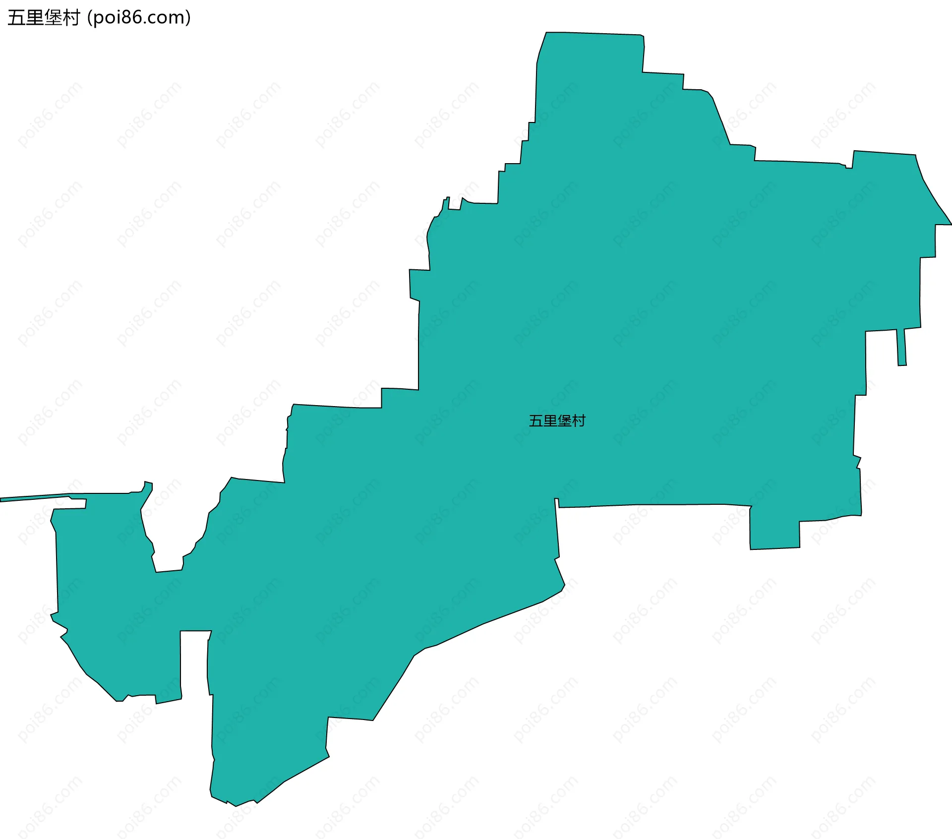 五里堡村边界地图