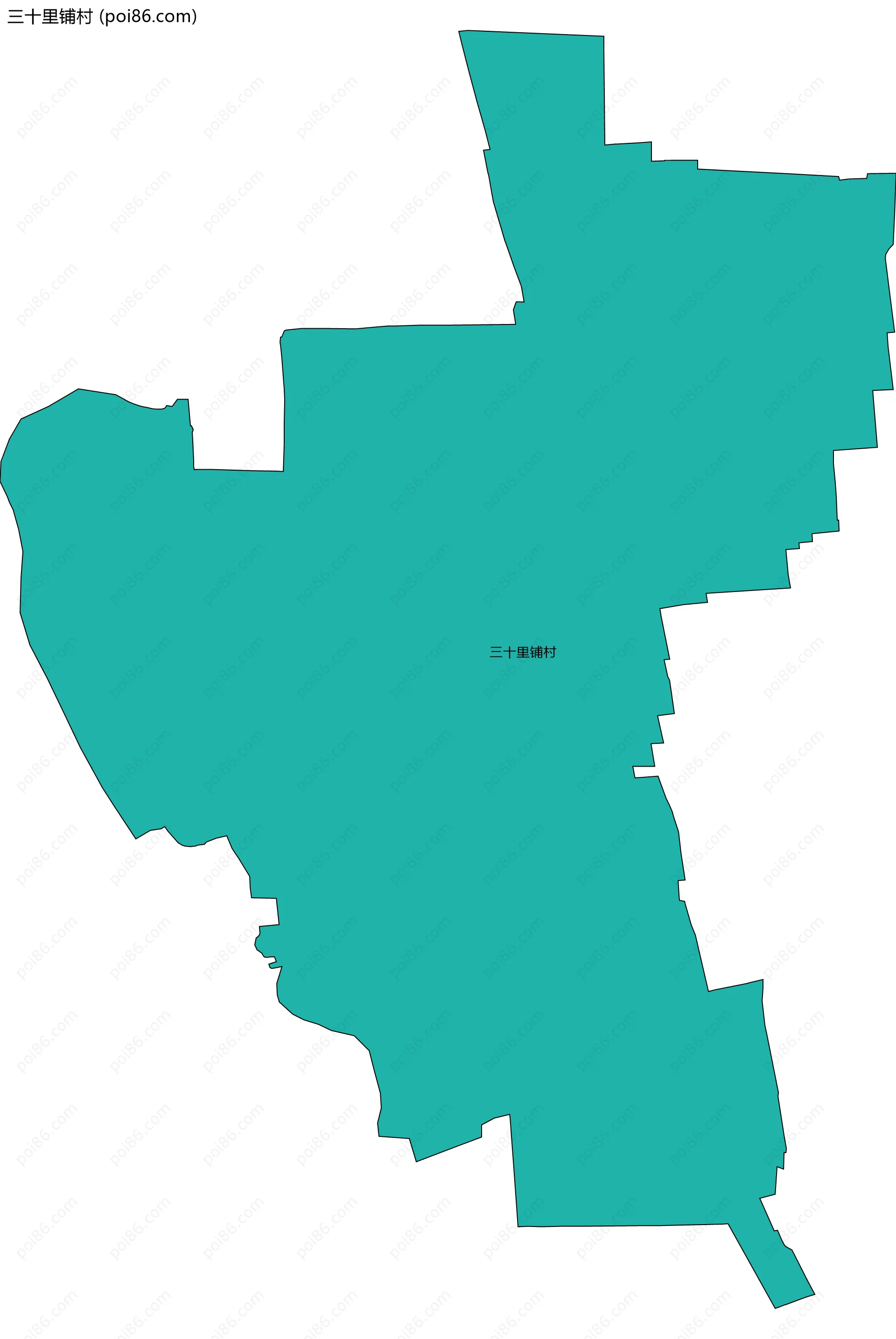 三十里铺村边界地图
