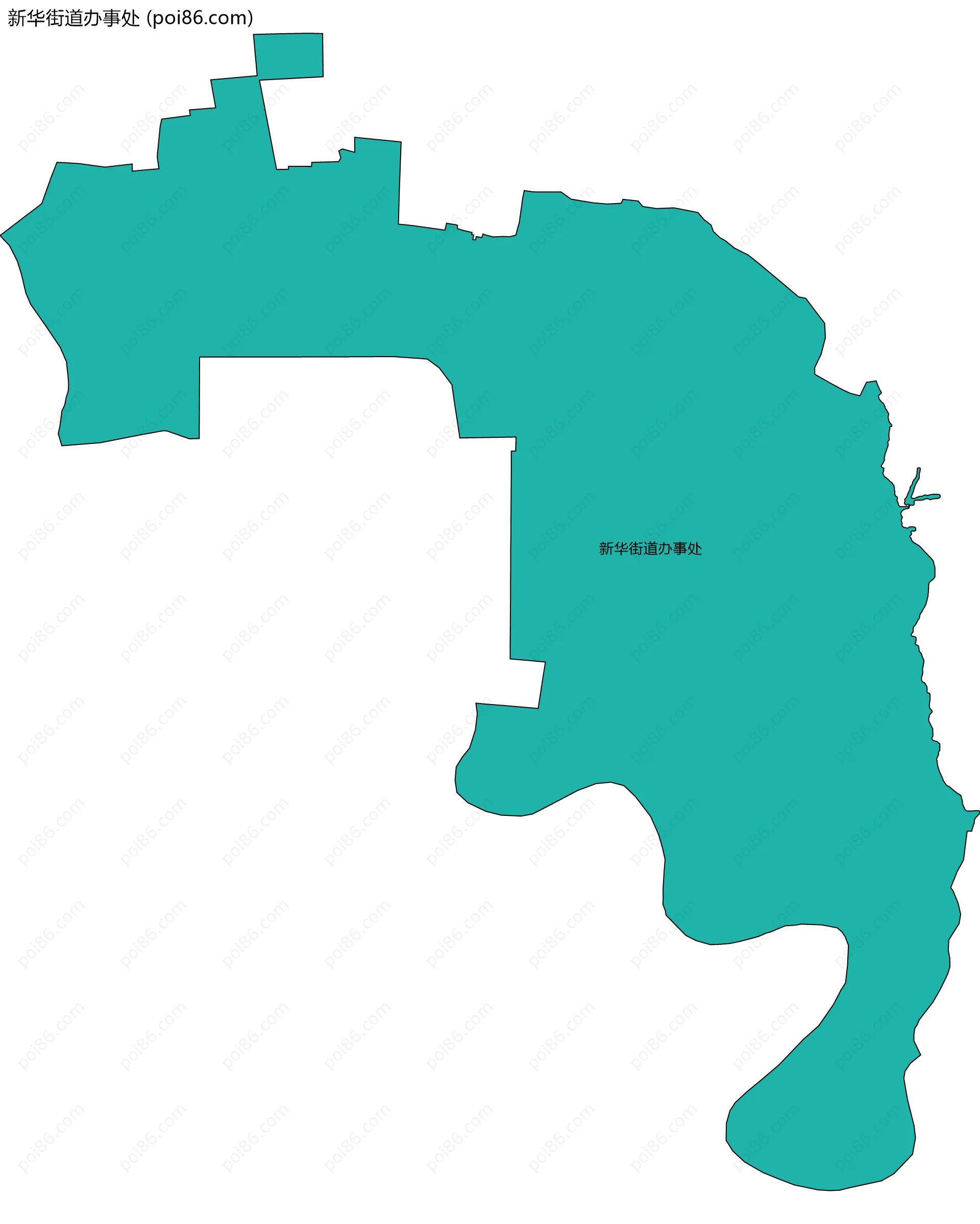 新华街道办事处边界地图