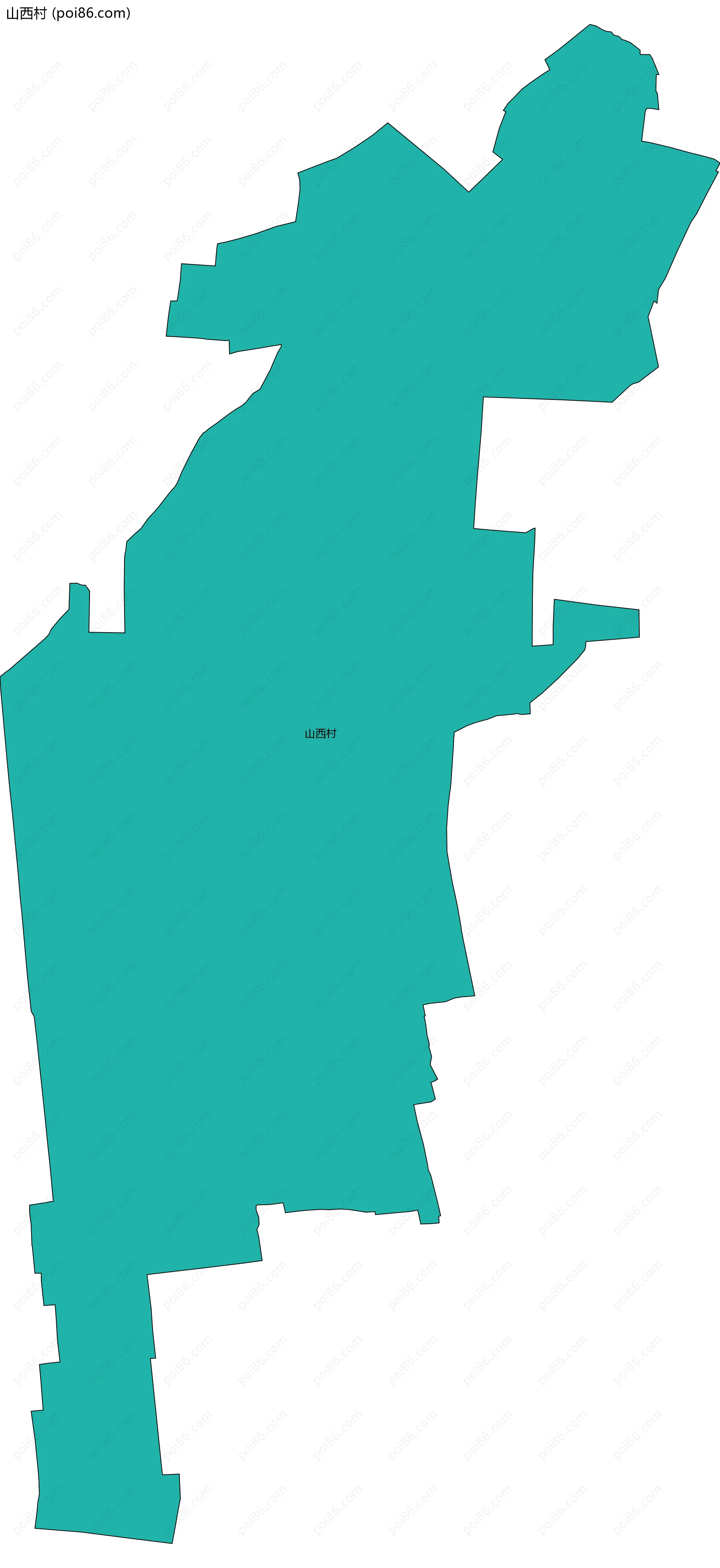 山西村边界地图