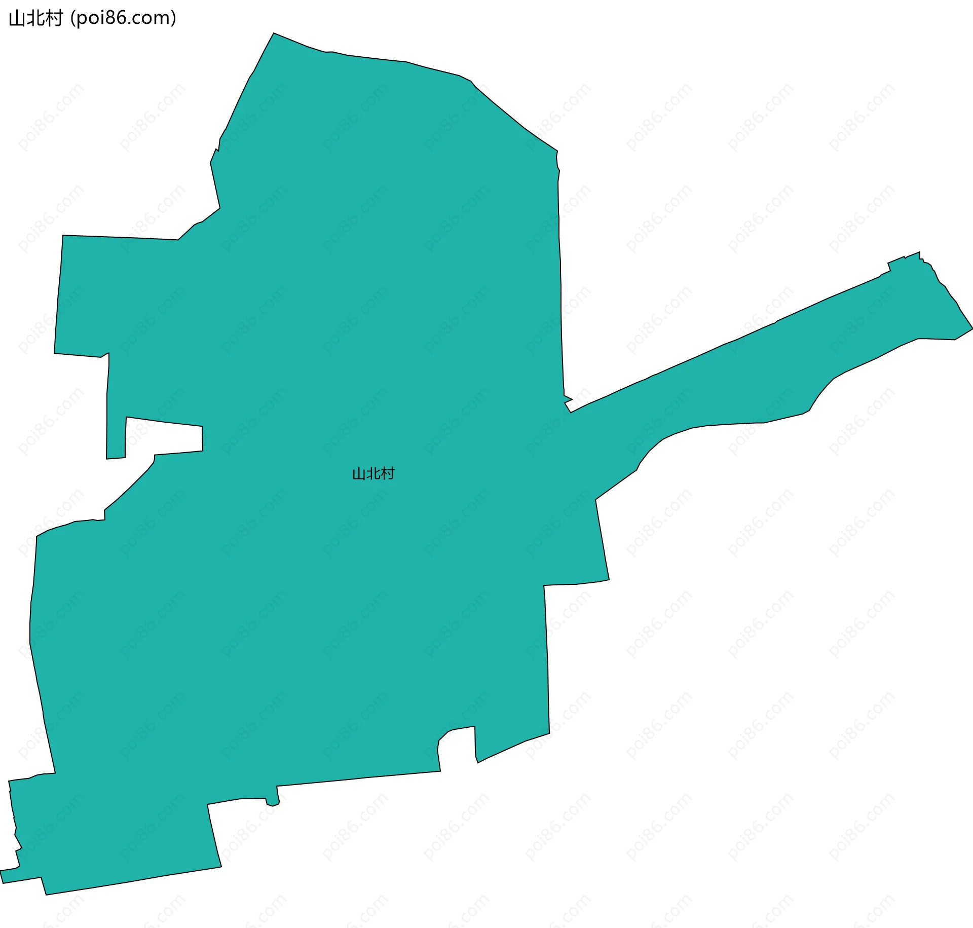 山北村边界地图