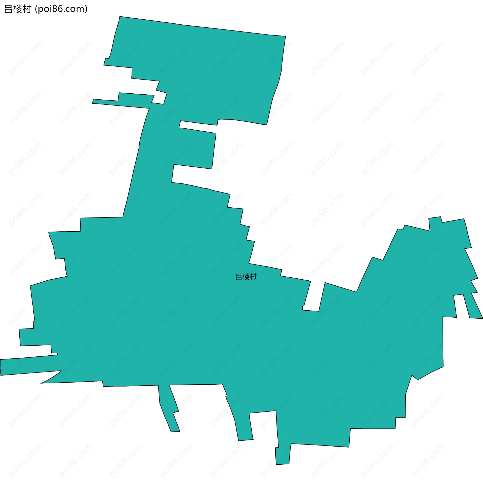 吕楼村边界地图