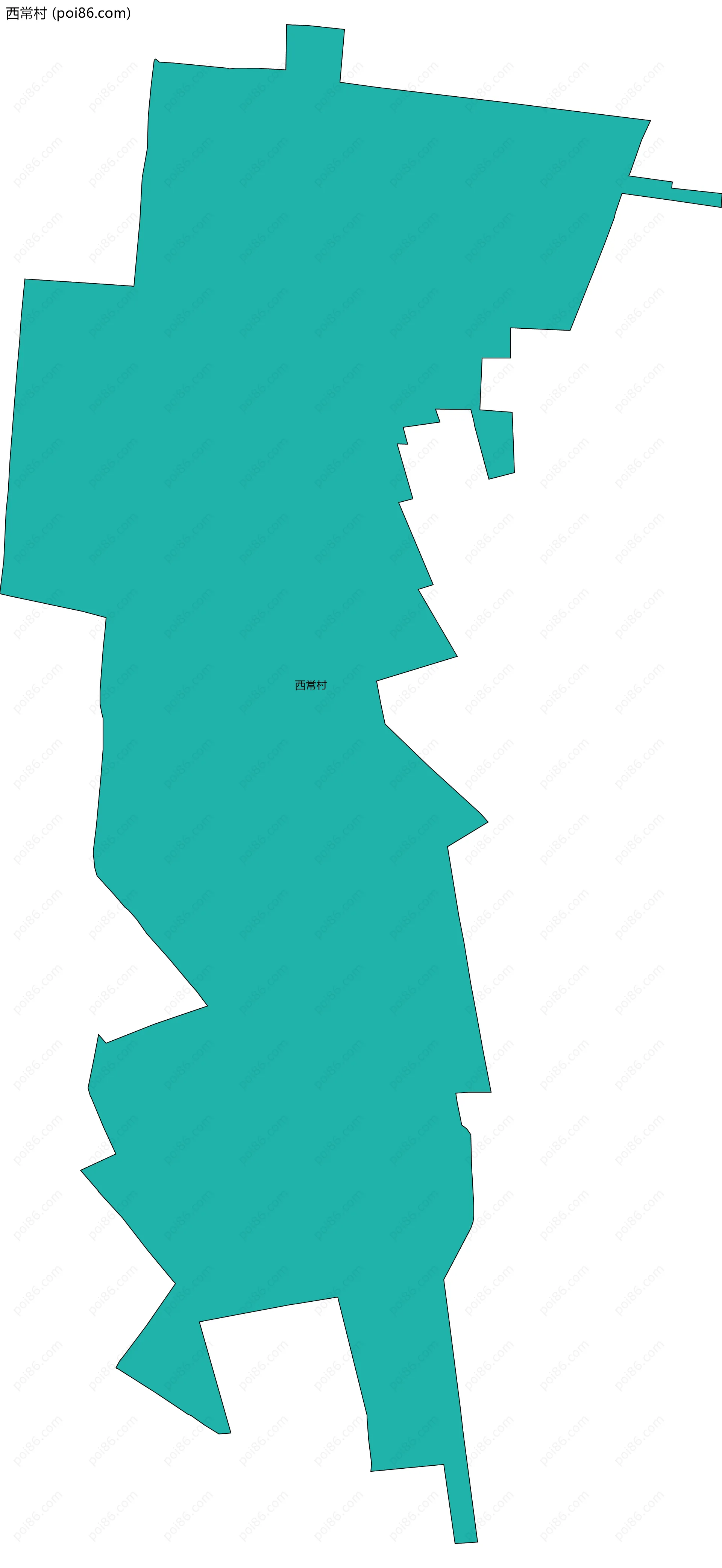 西常村边界地图