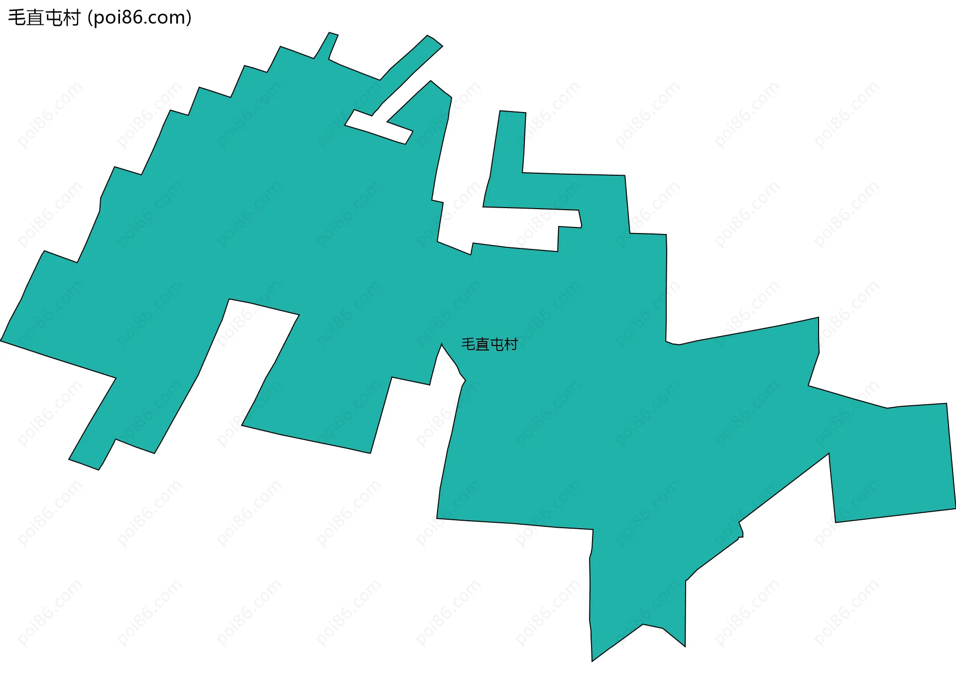 毛直屯村边界地图