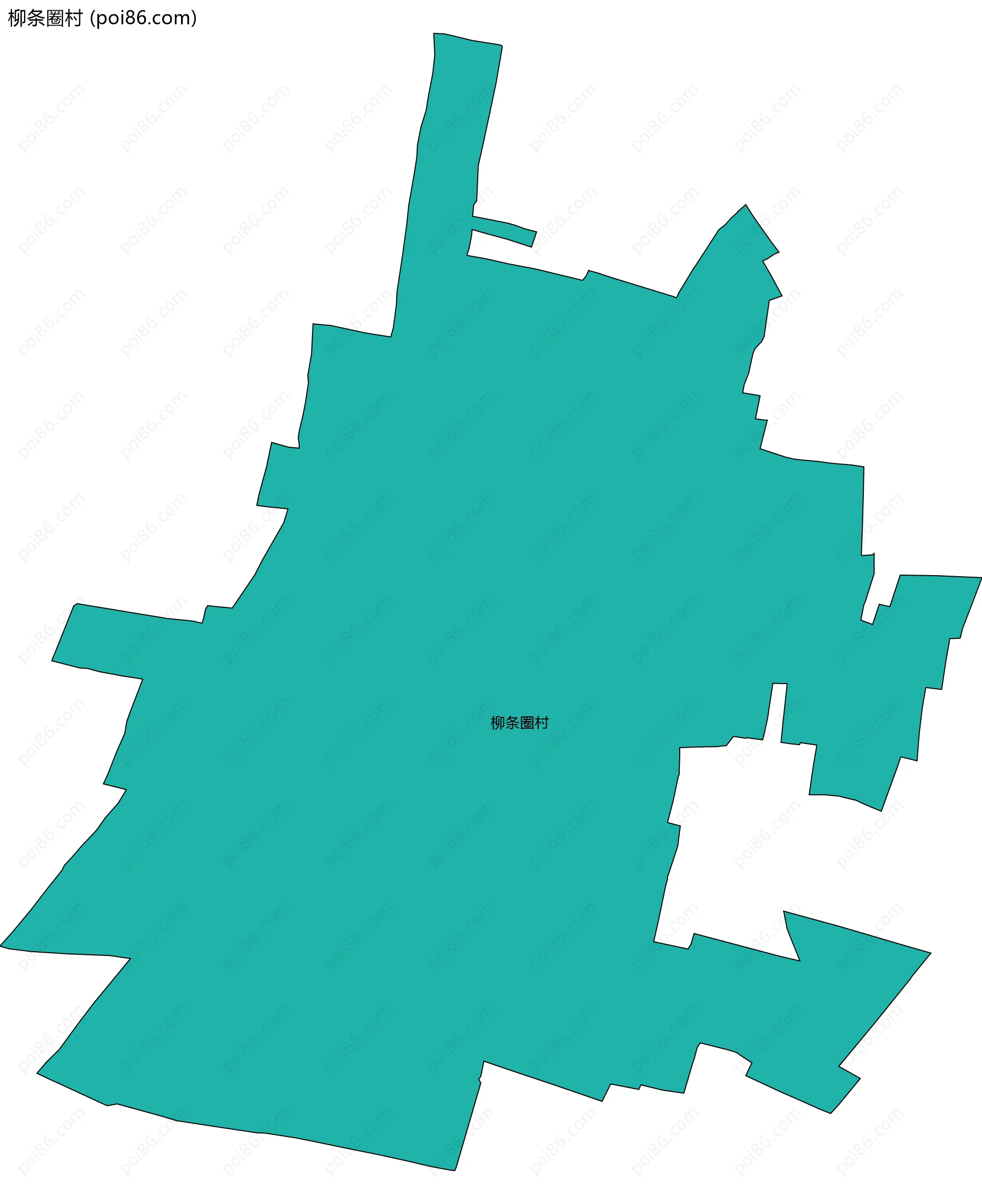 柳条圈村边界地图