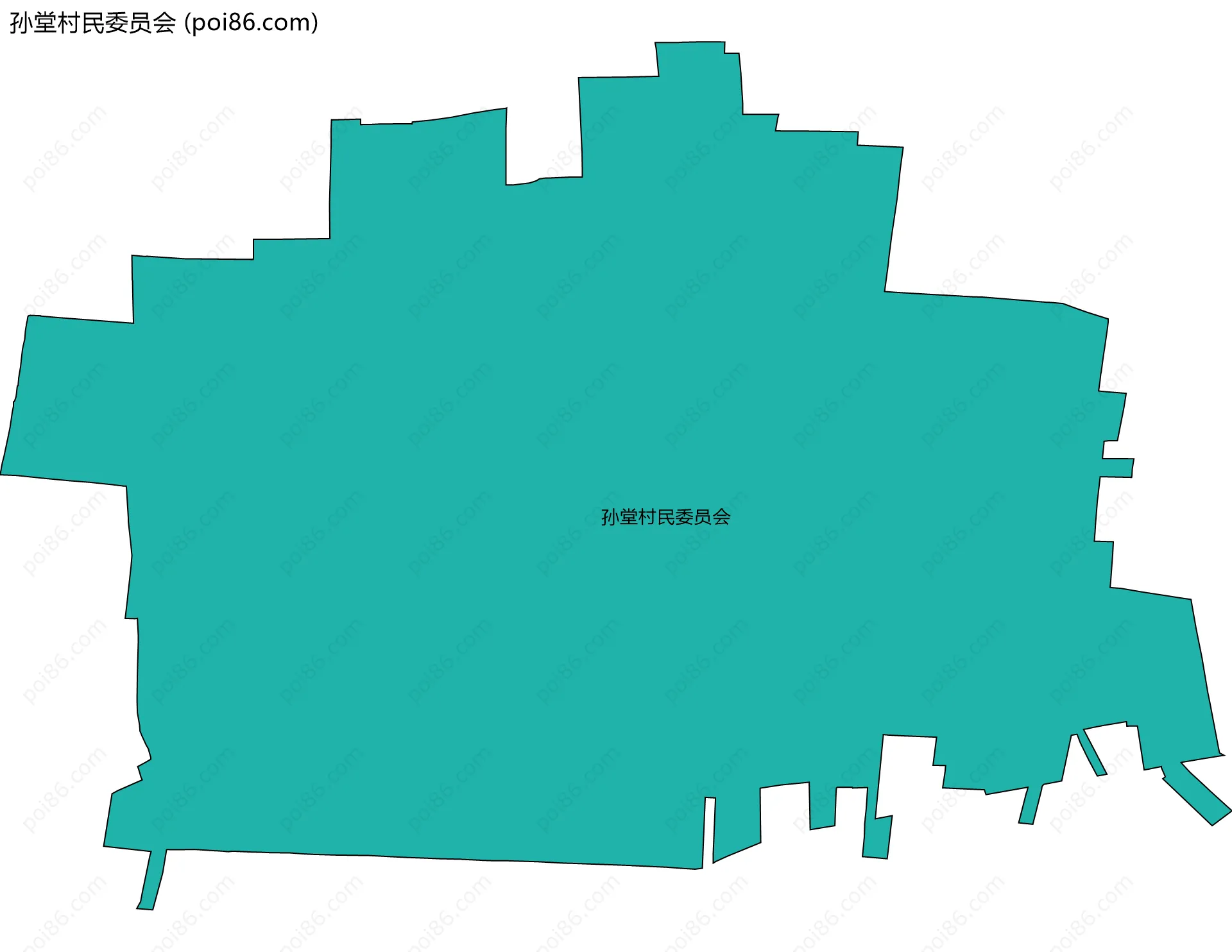 孙堂村民委员会边界地图