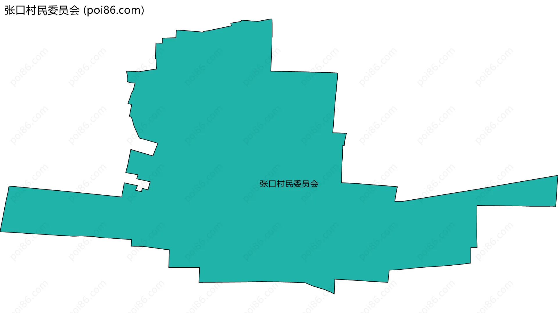 张口村民委员会边界地图