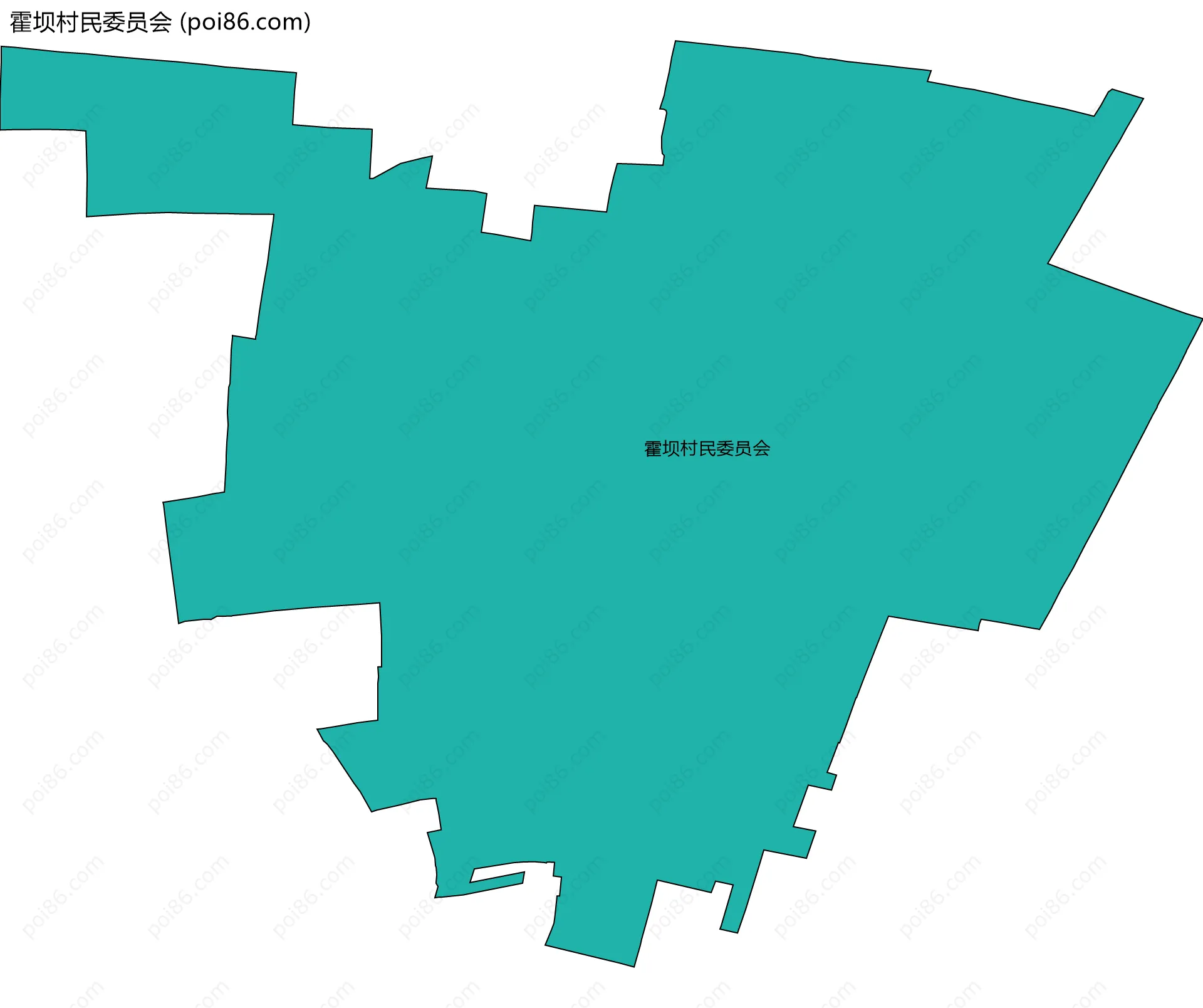 霍坝村民委员会边界地图