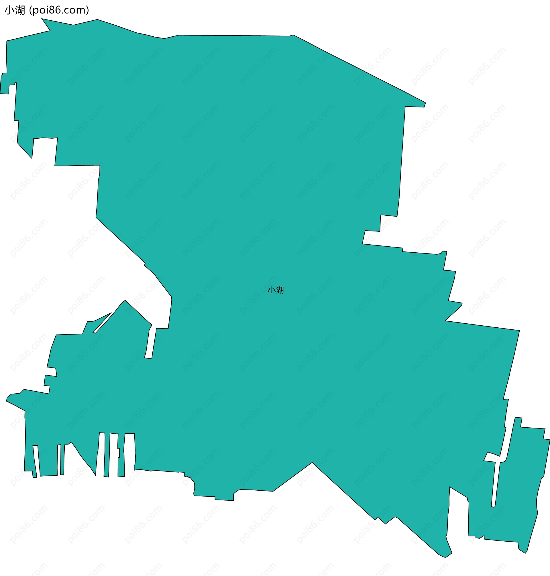 小湖边界地图