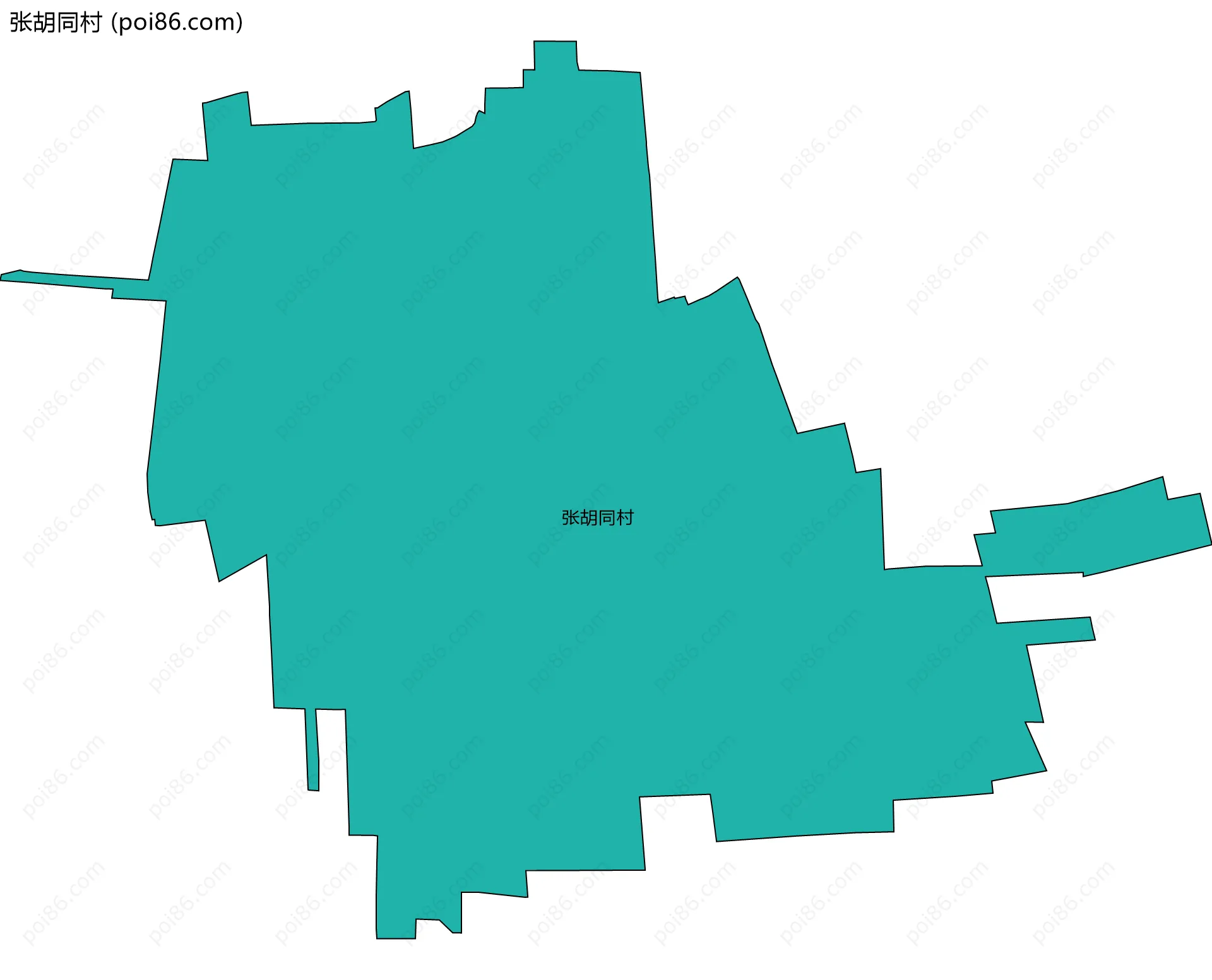 张胡同村边界地图