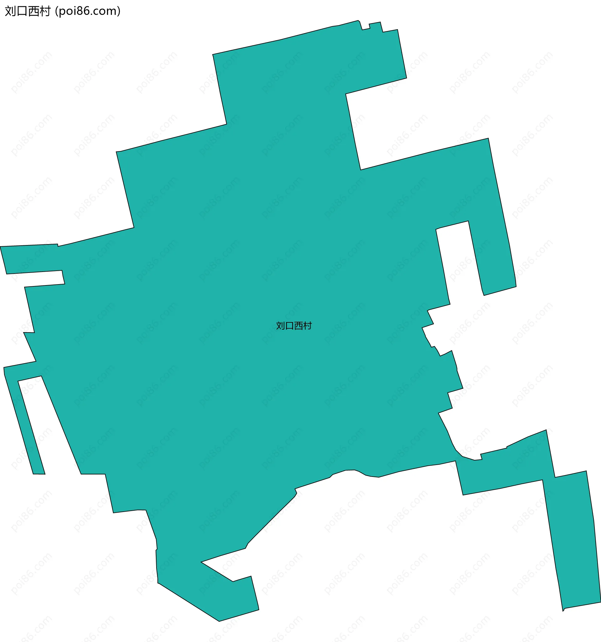 刘口西村边界地图