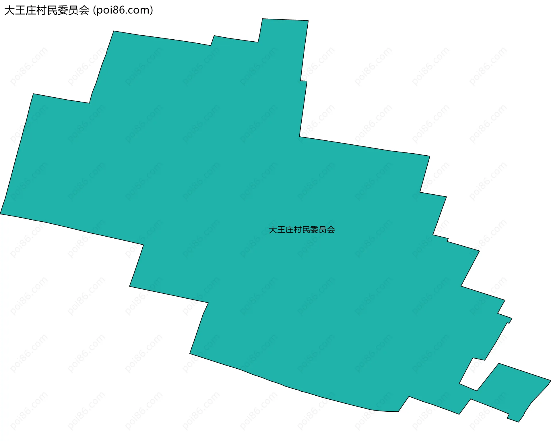 大王庄村民委员会边界地图