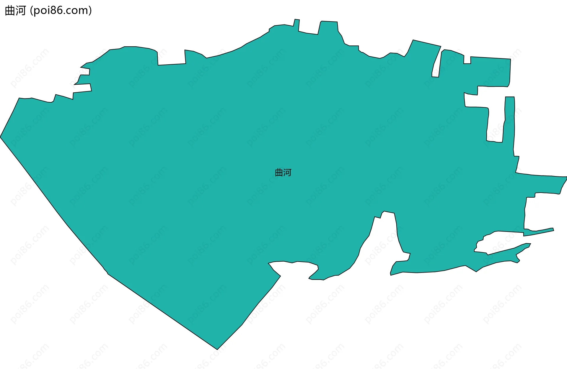 曲河边界地图