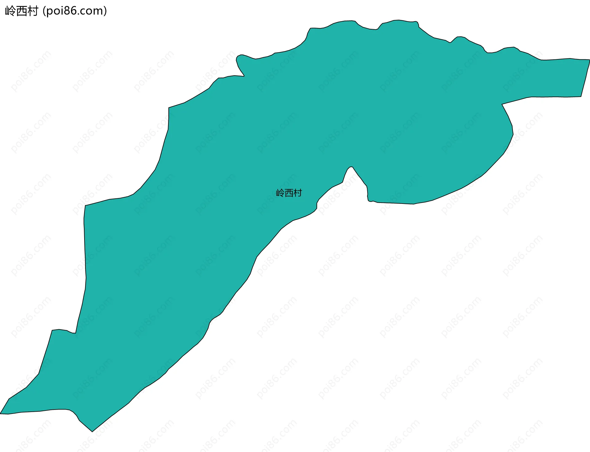 岭西村边界地图