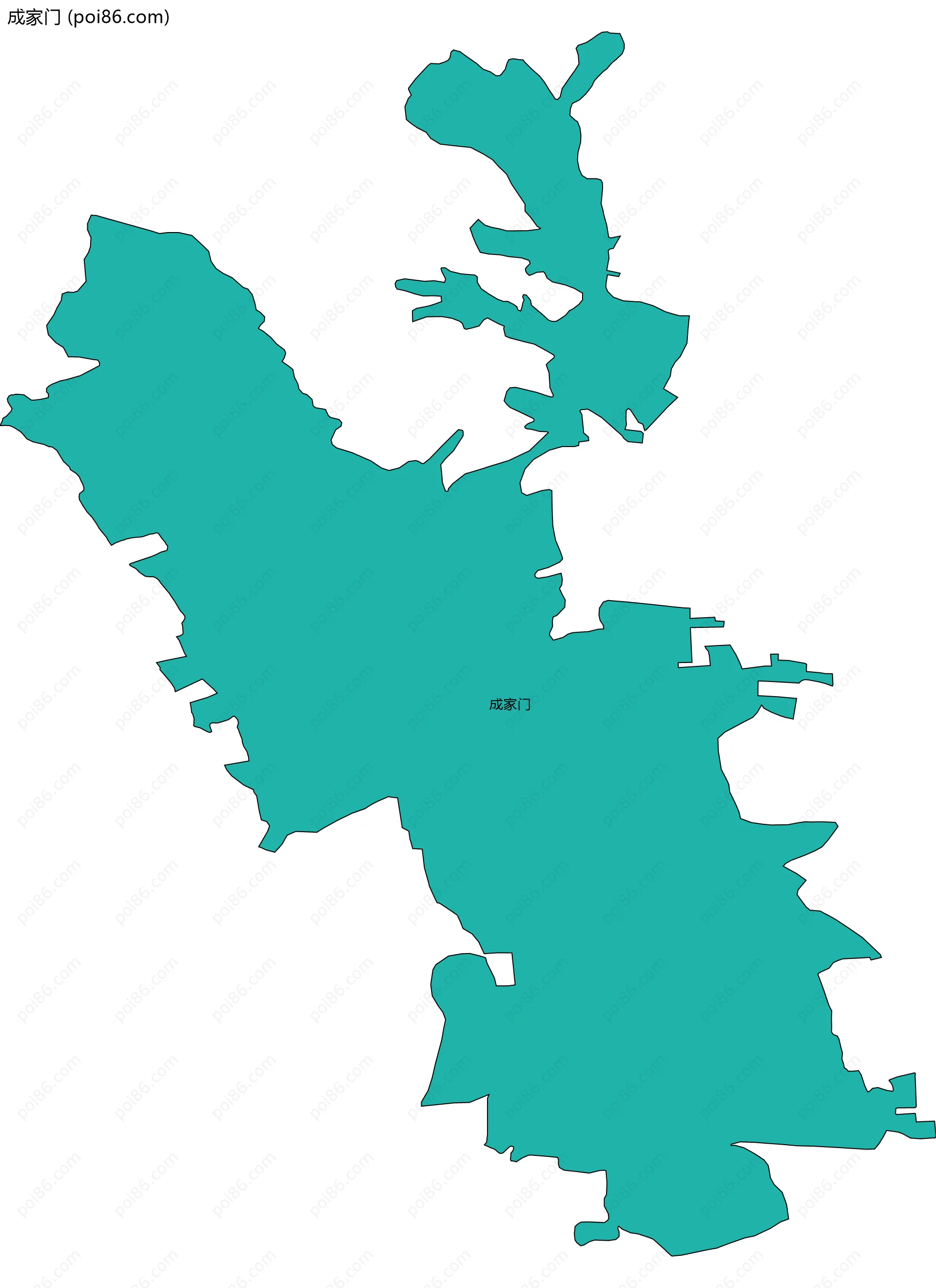 成家门边界地图