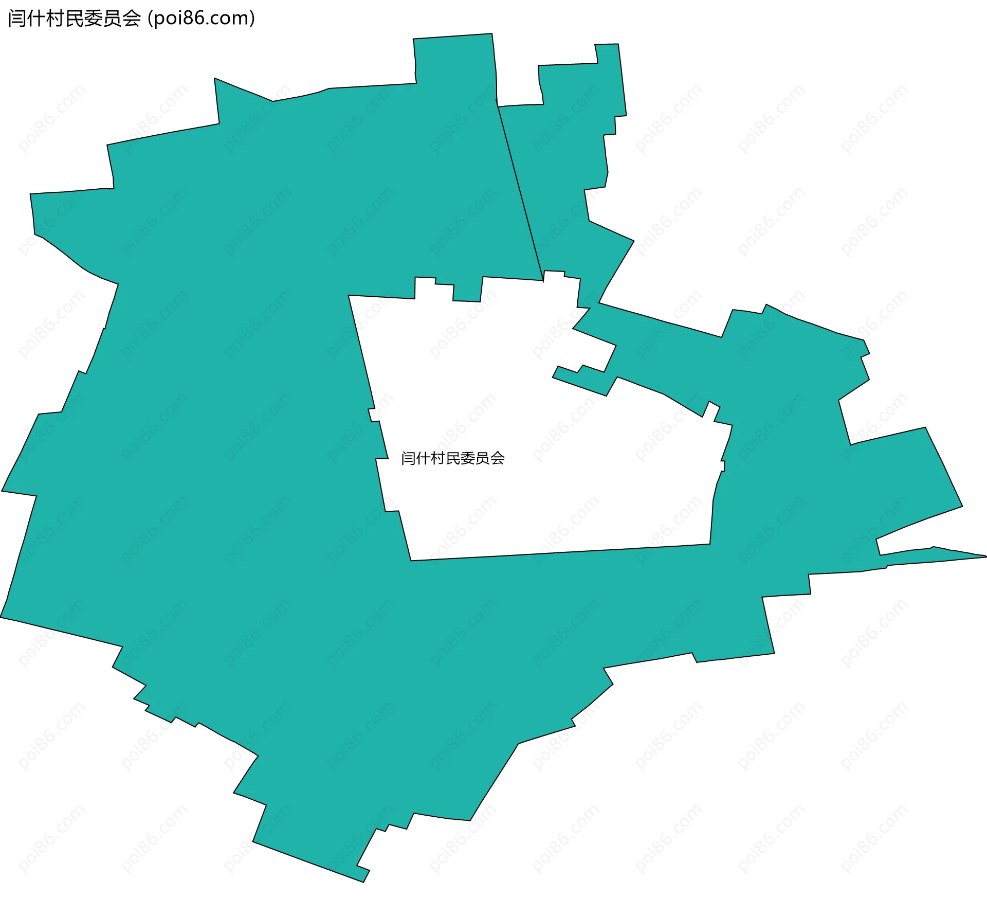 闫什村民委员会边界地图