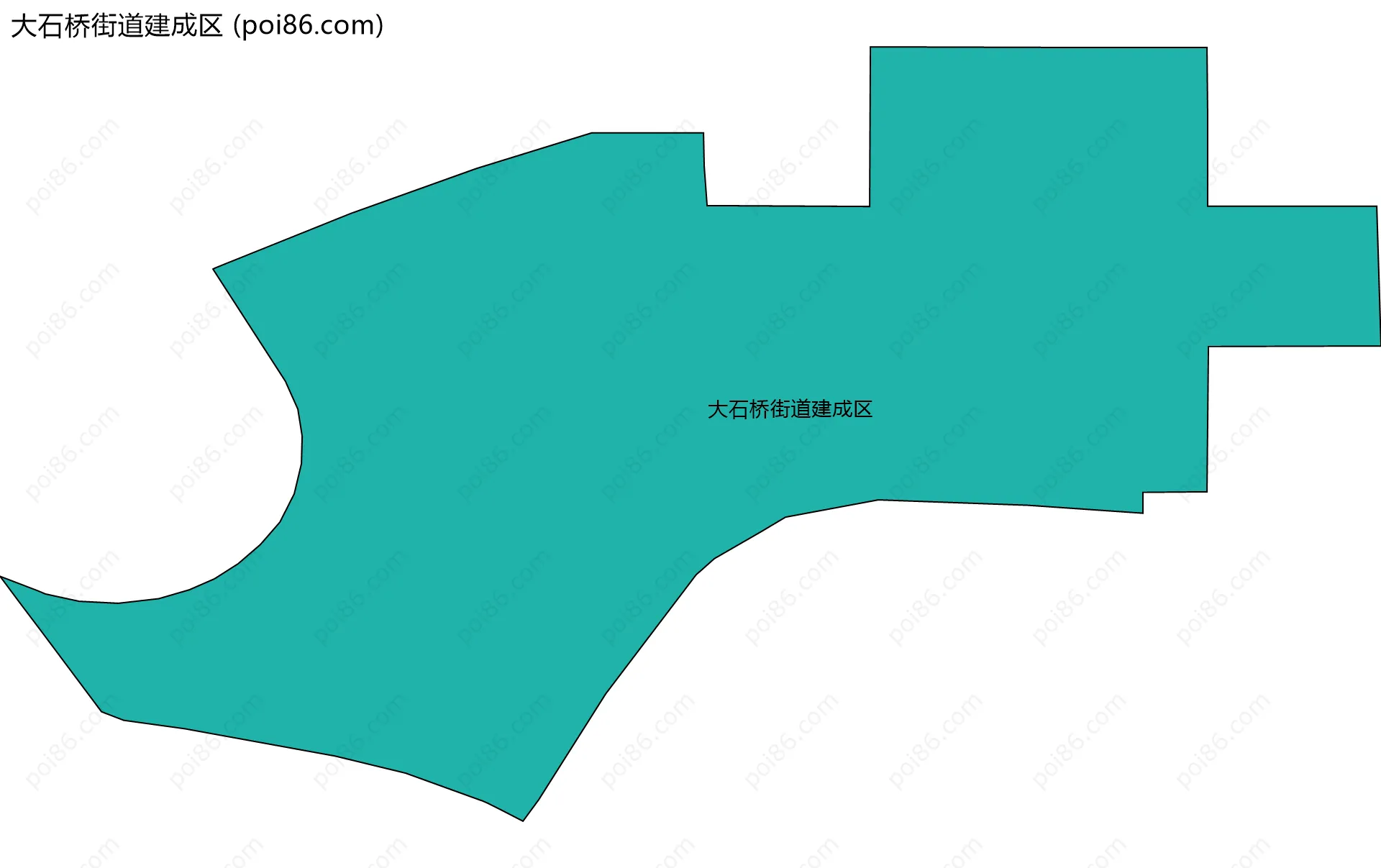 大石桥街道建成区边界地图