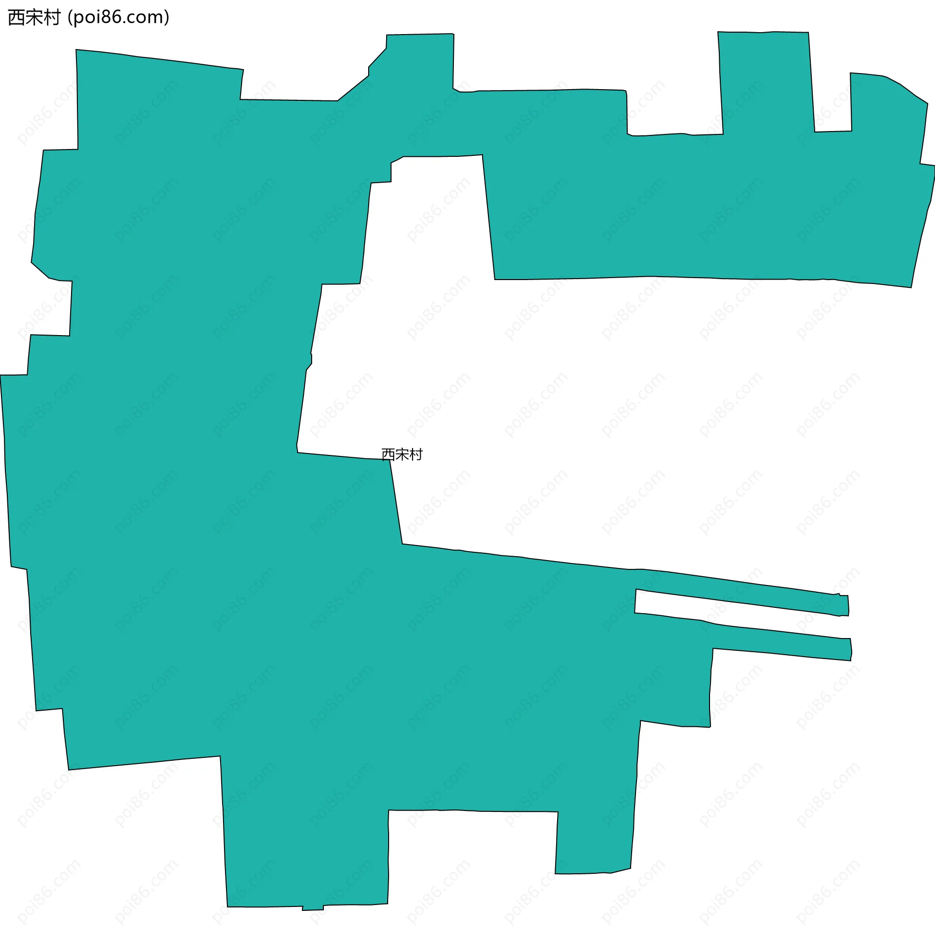 西宋村边界地图