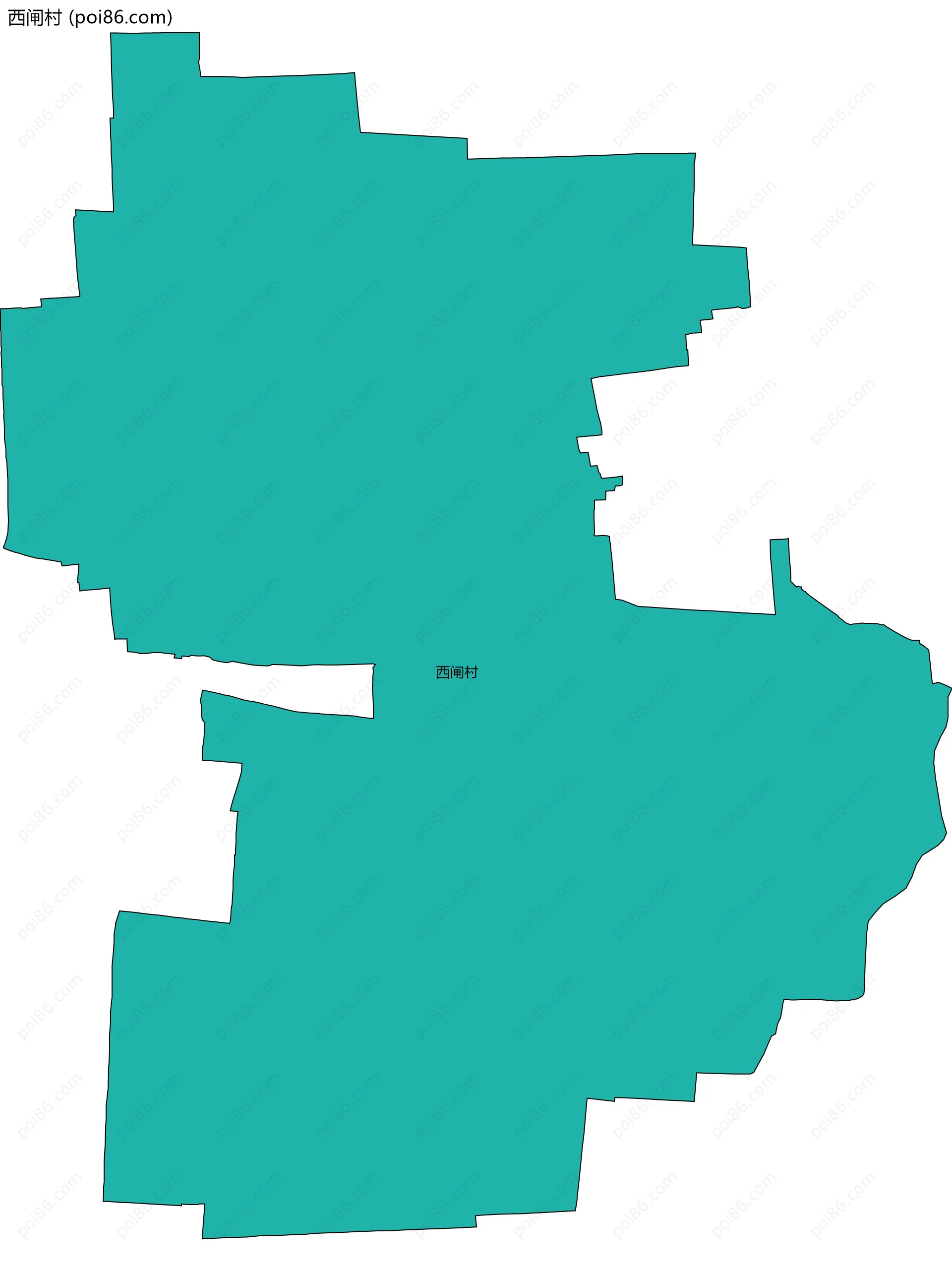 西闸村边界地图