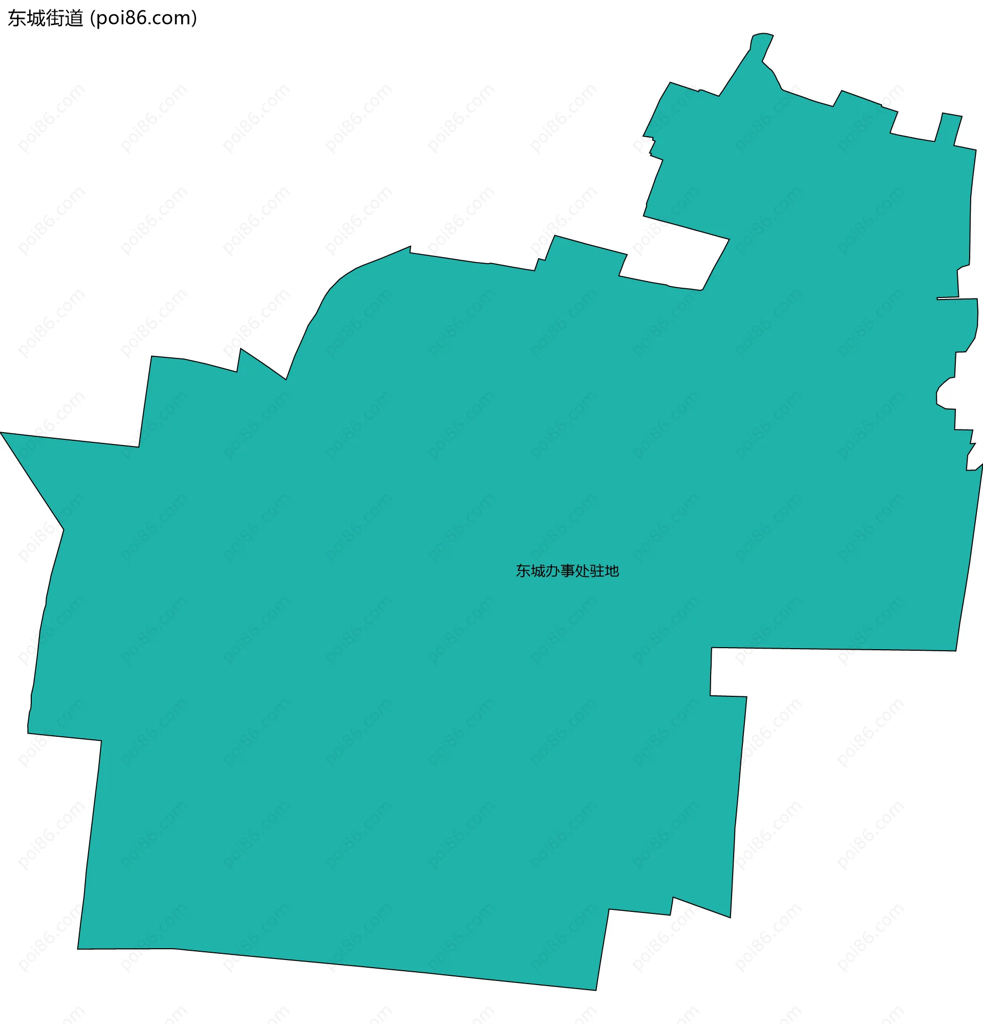 东城街道边界地图(五级行政区划)