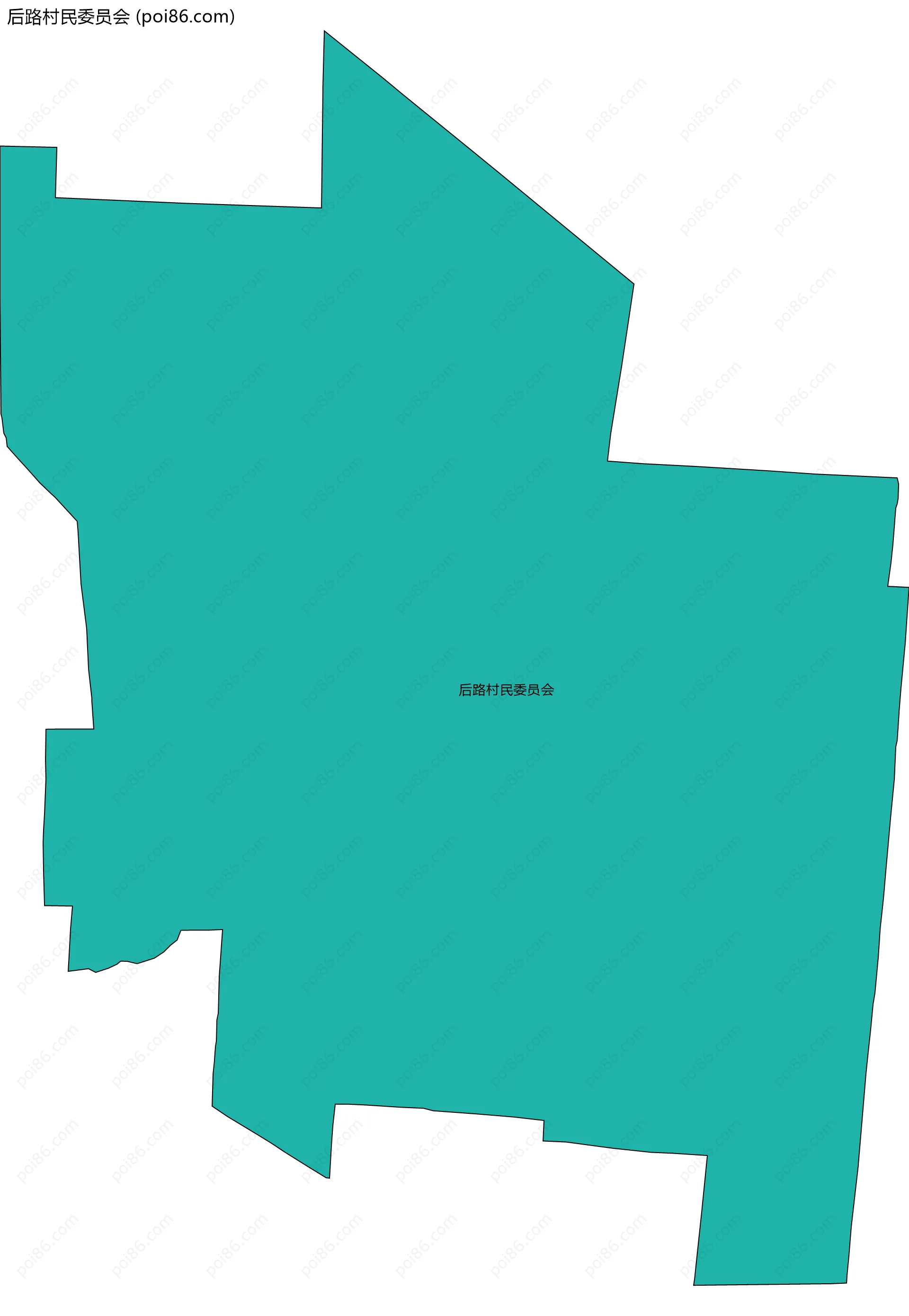 后路村民委员会边界地图