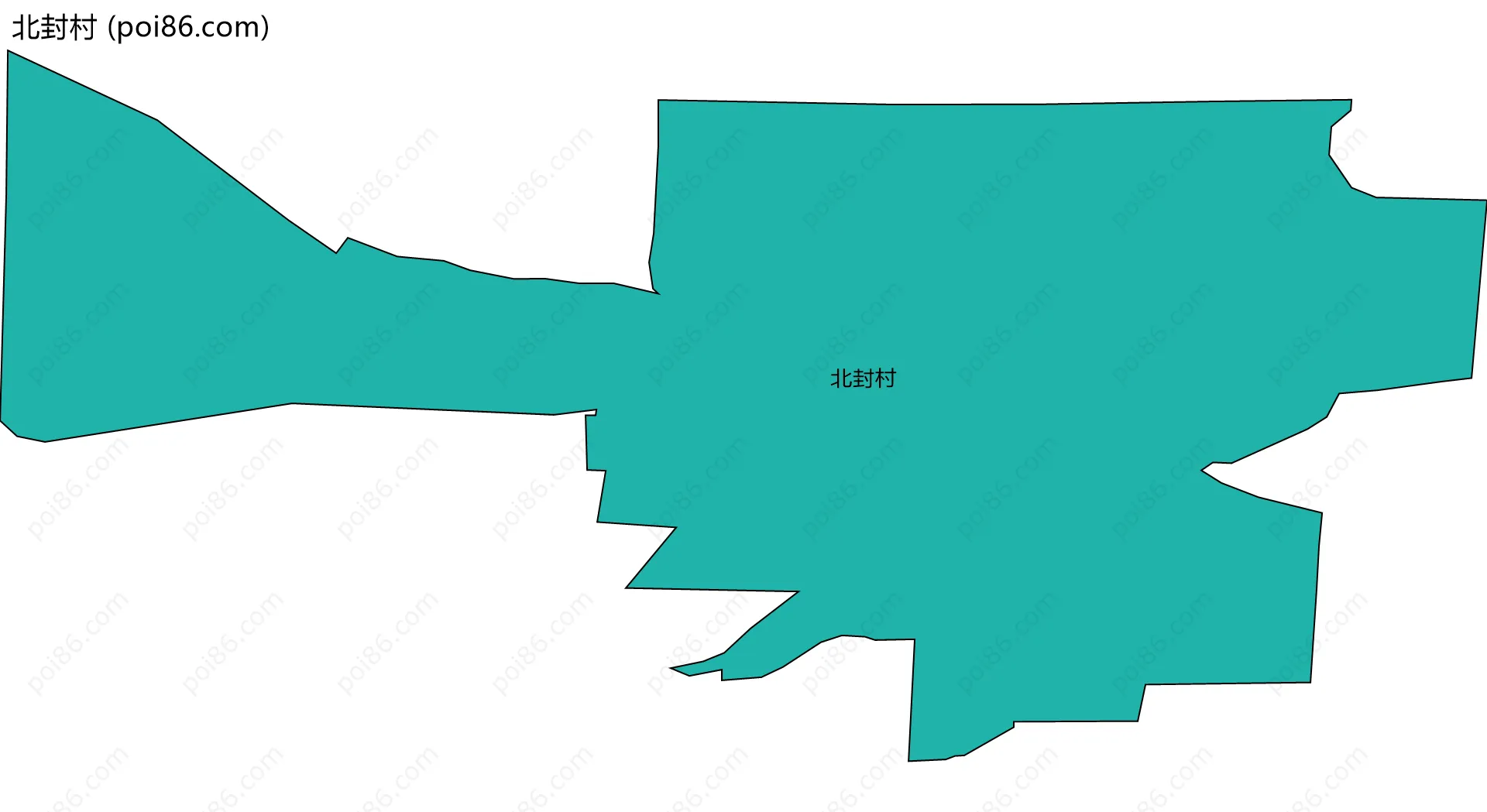 北封村边界地图