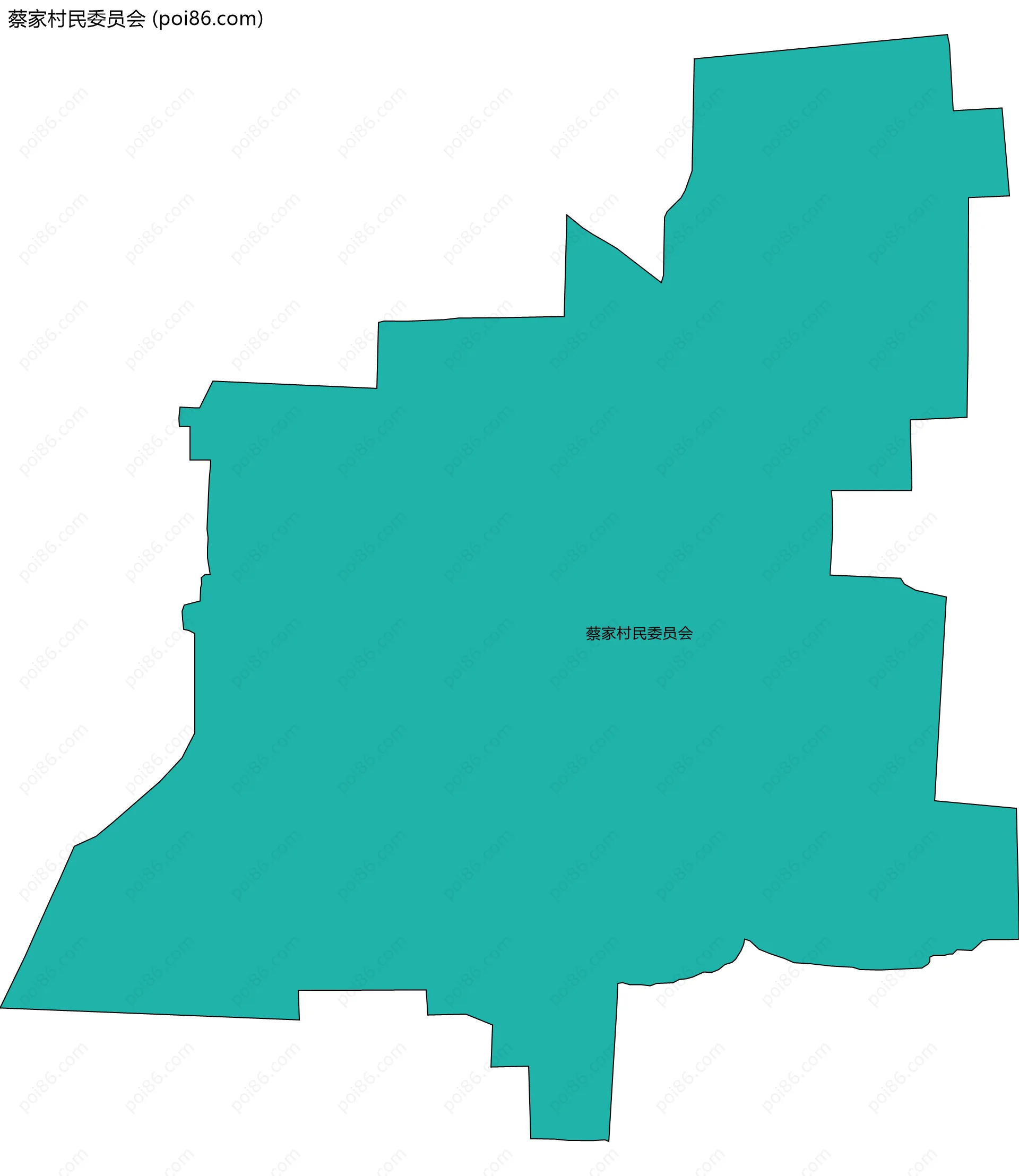 蔡家村民委员会边界地图
