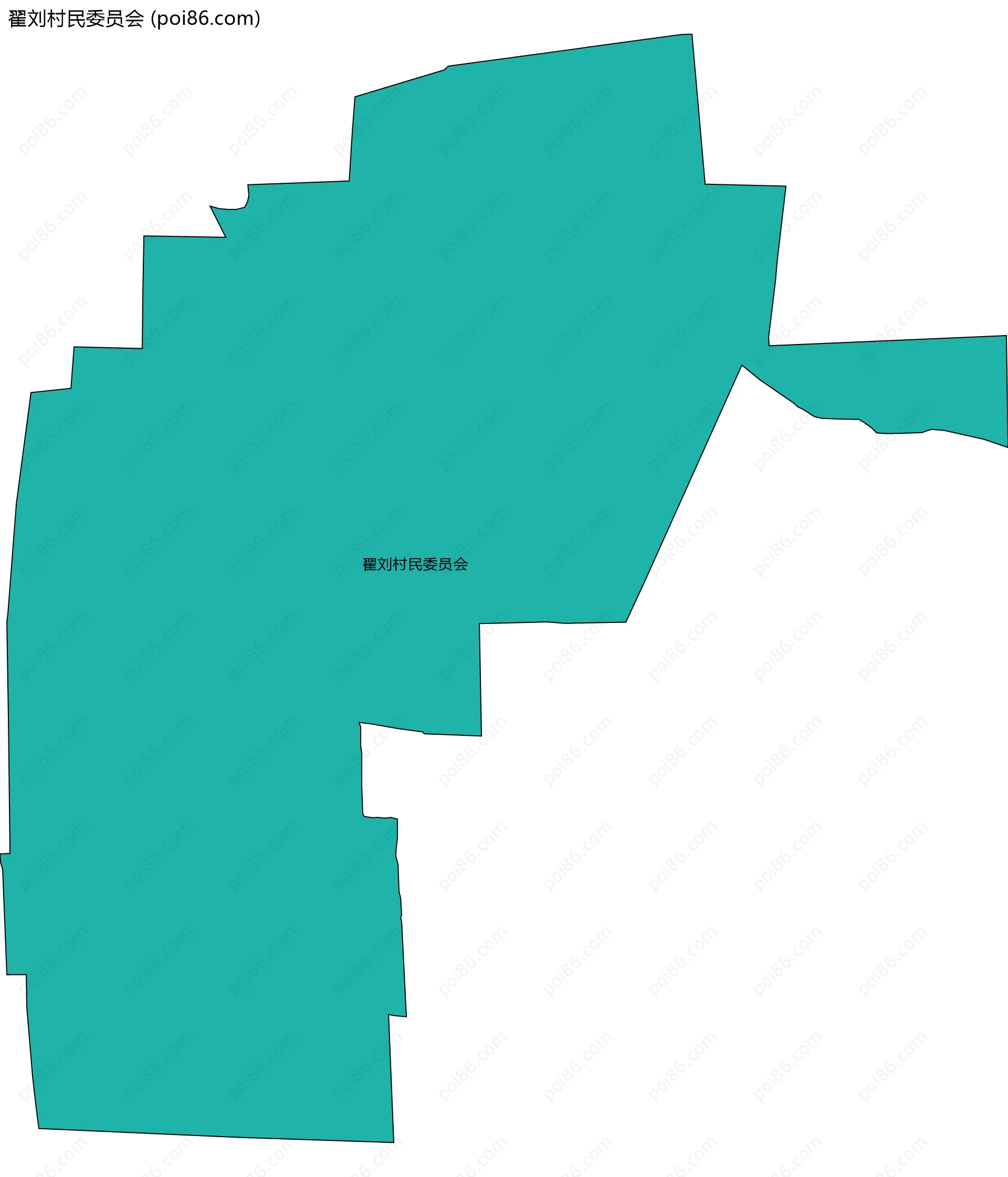 翟刘村民委员会边界地图