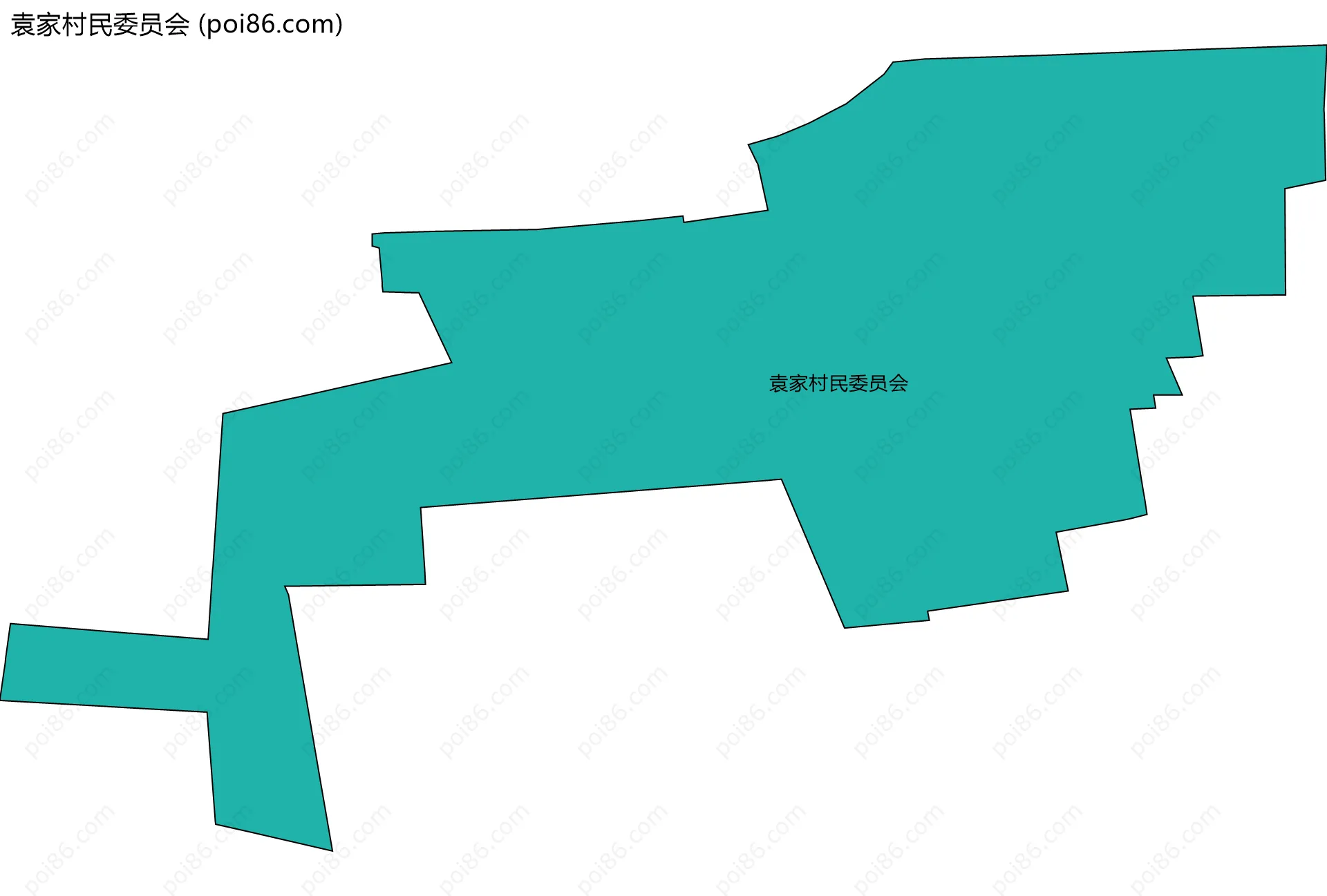 袁家村民委员会边界地图