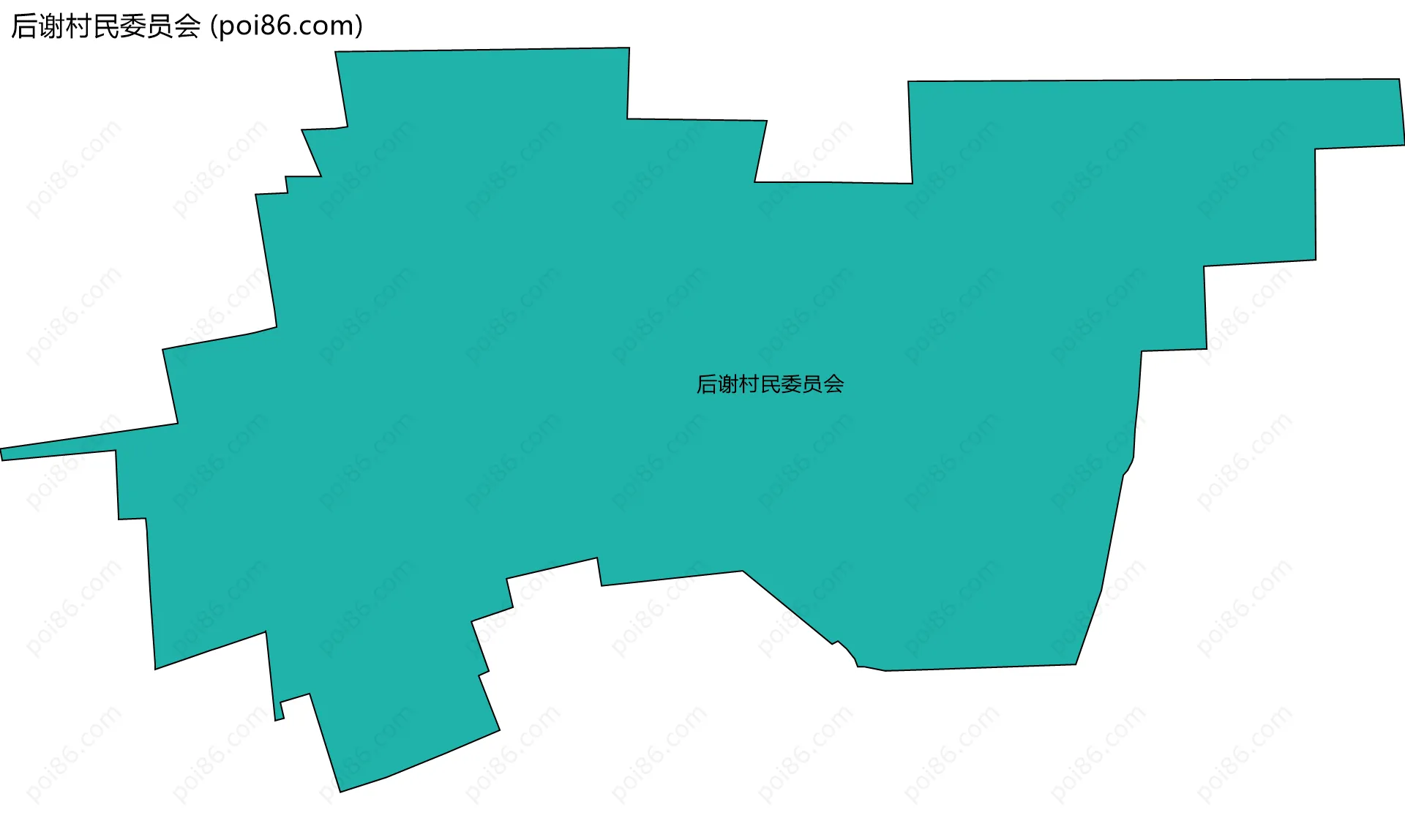 后谢村民委员会边界地图