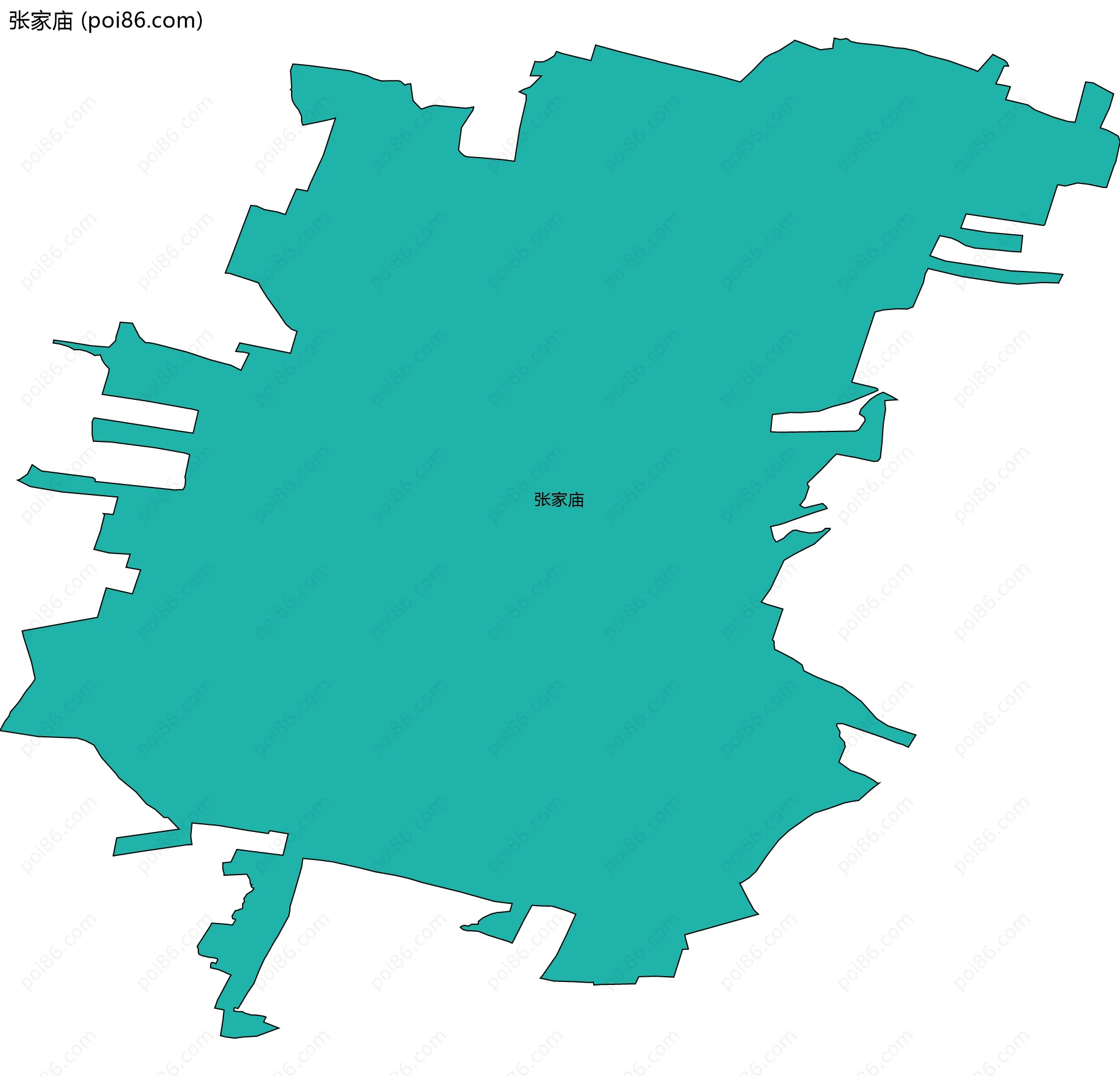 张家庙边界地图