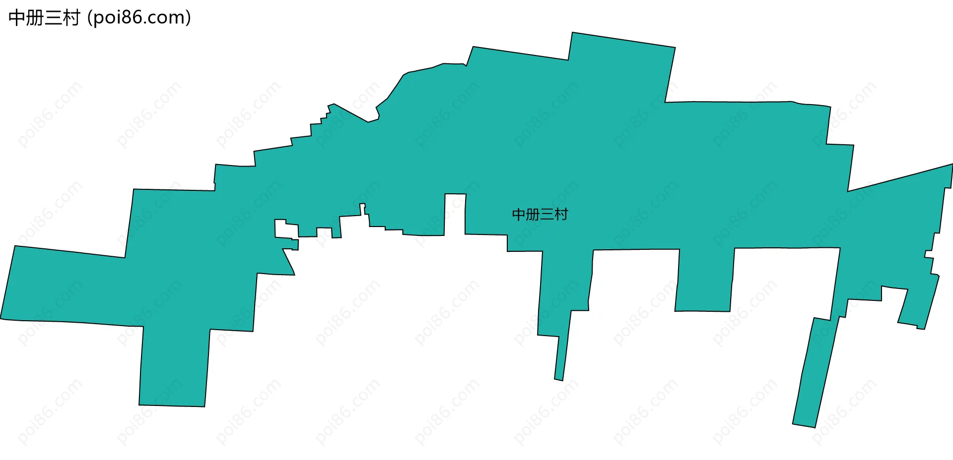 中册三村边界地图