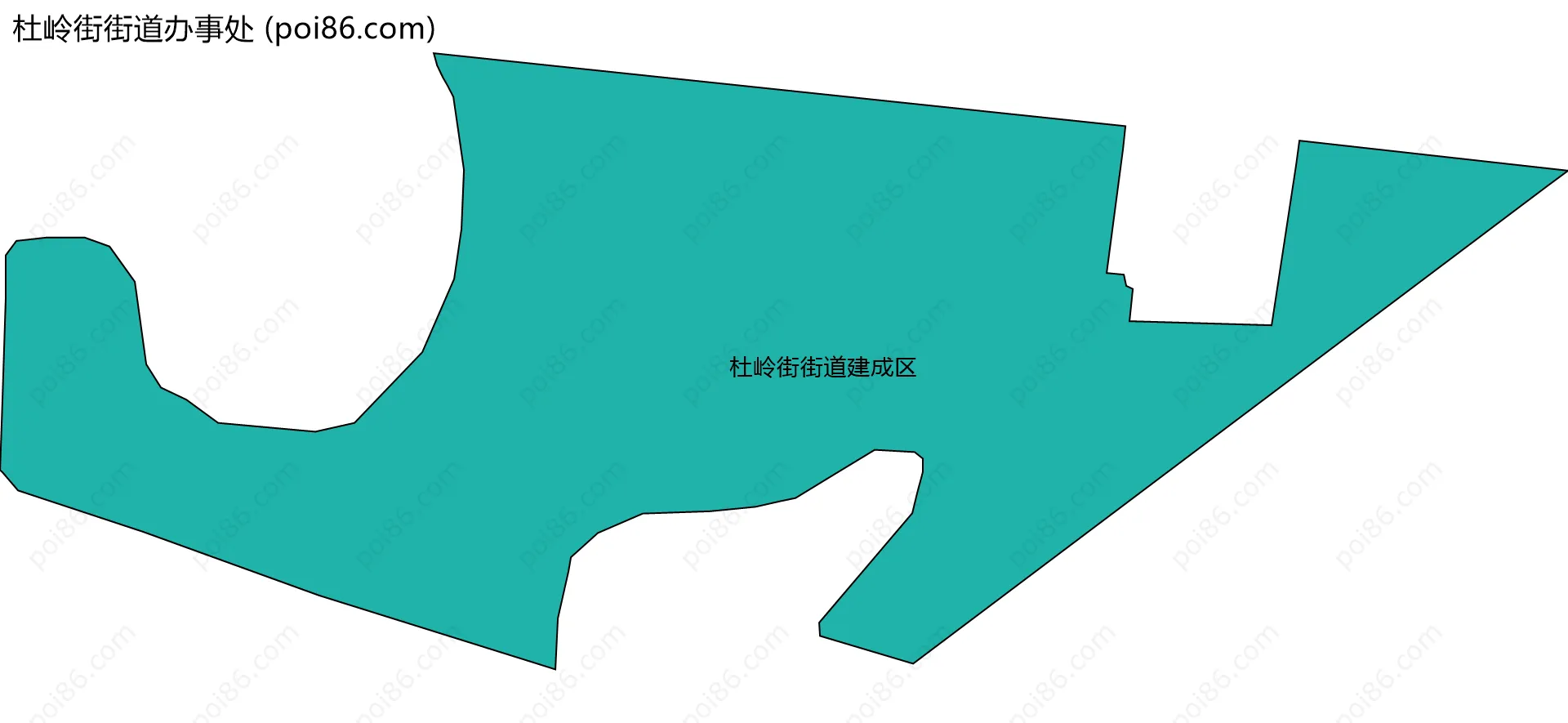 杜岭街街道办事处边界地图(五级行政区划)