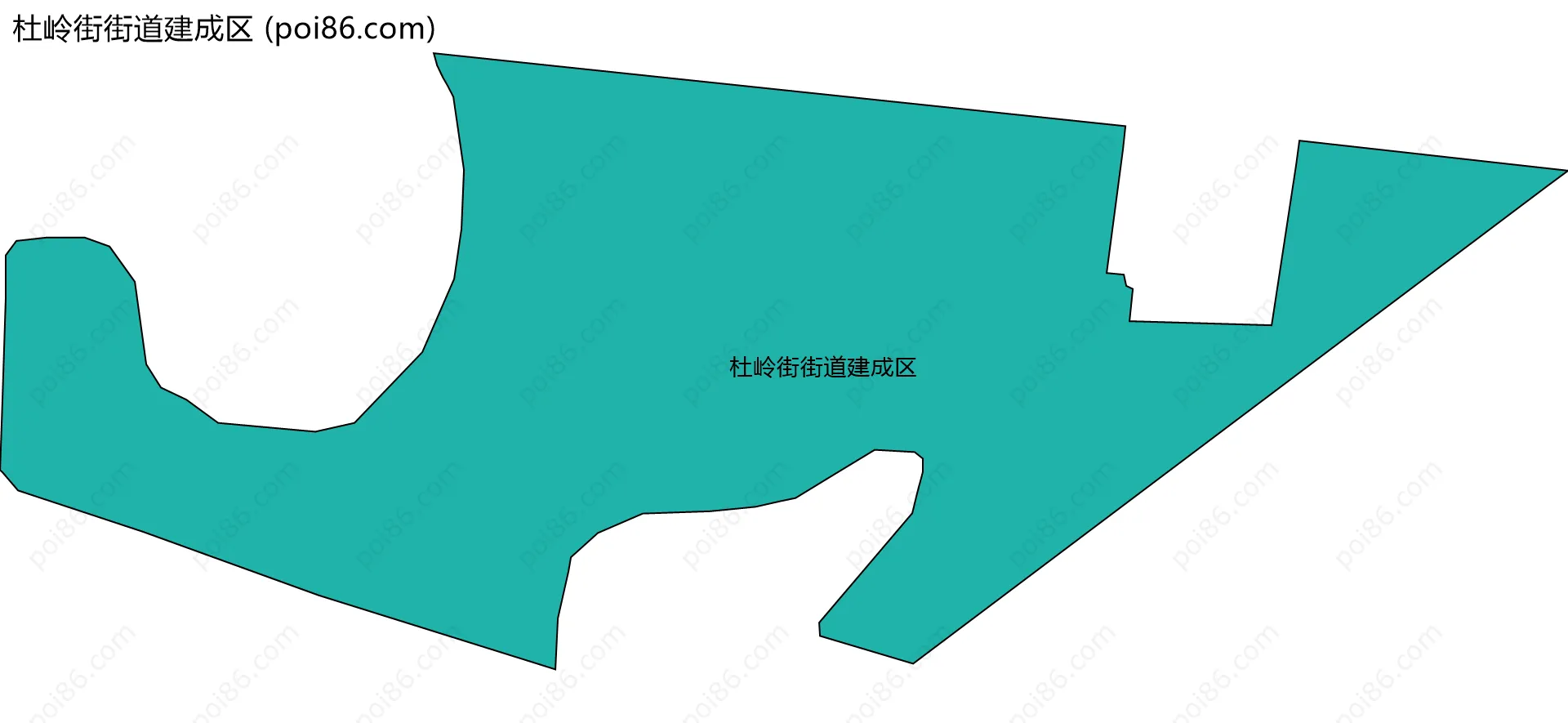 杜岭街街道建成区边界地图