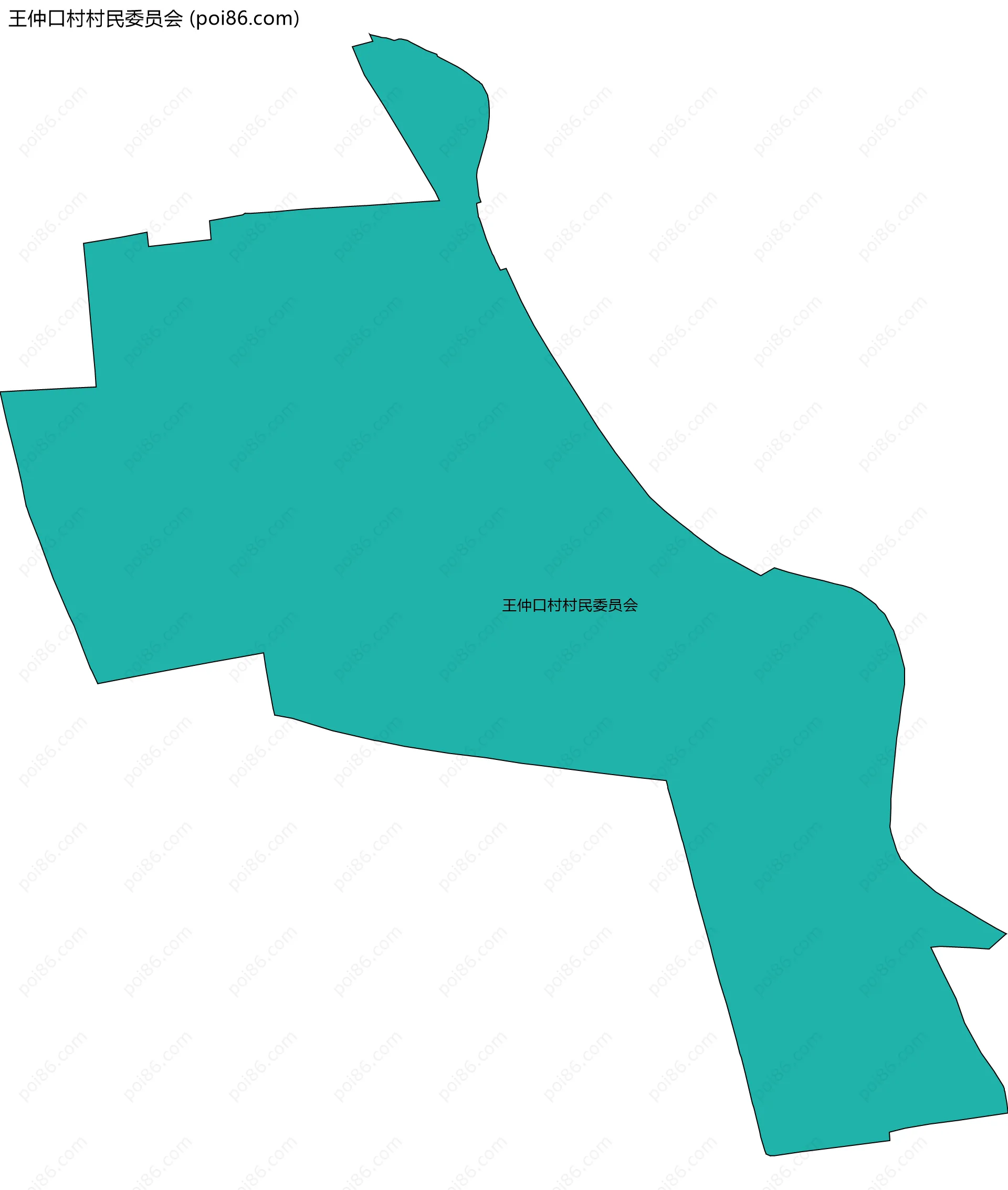 王仲口村村民委员会边界地图