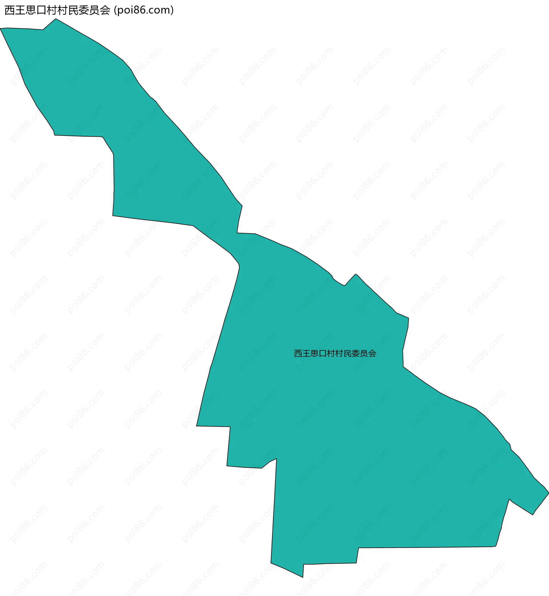 西王思口村村民委员会边界地图