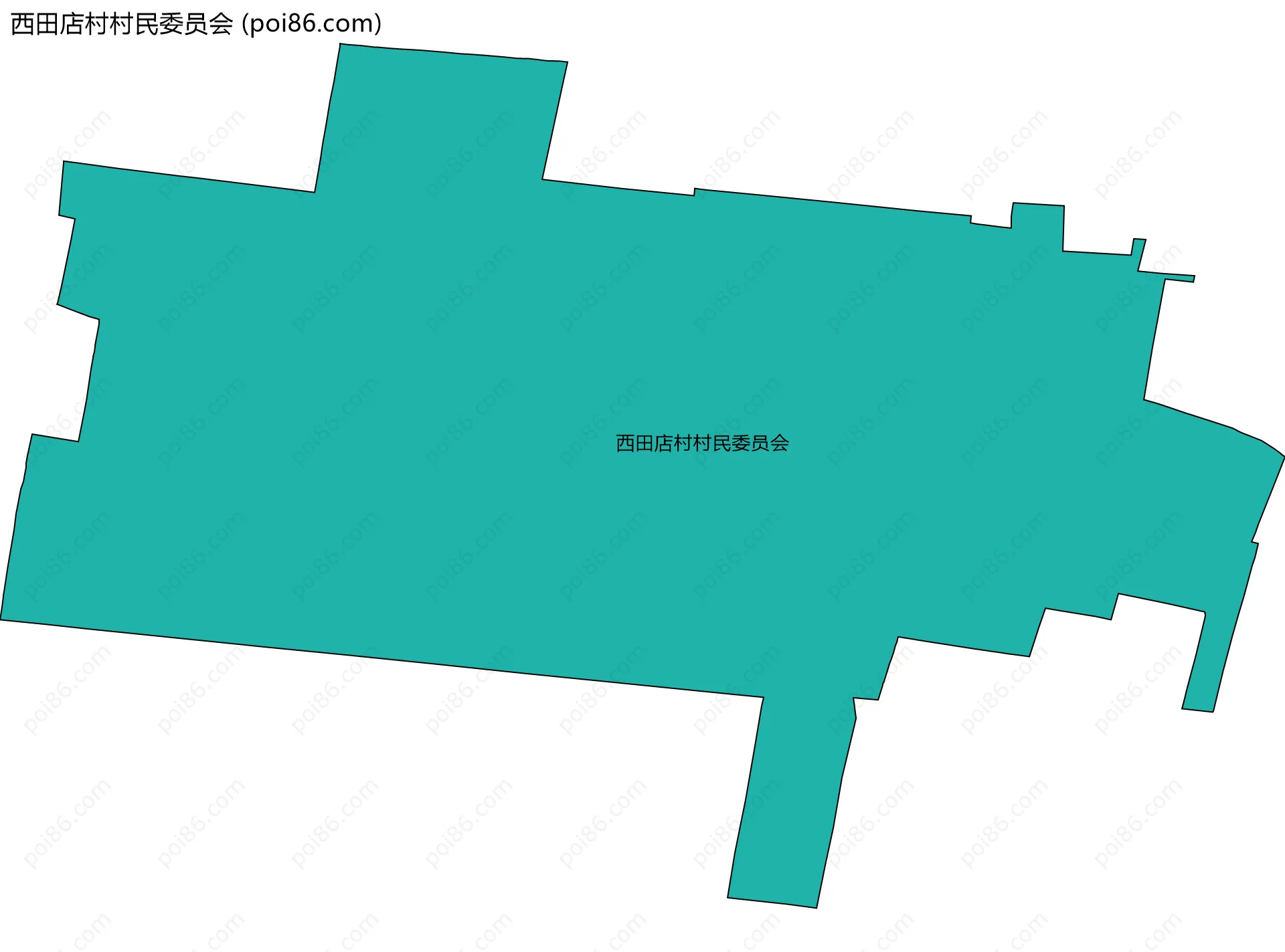 西田店村村民委员会边界地图