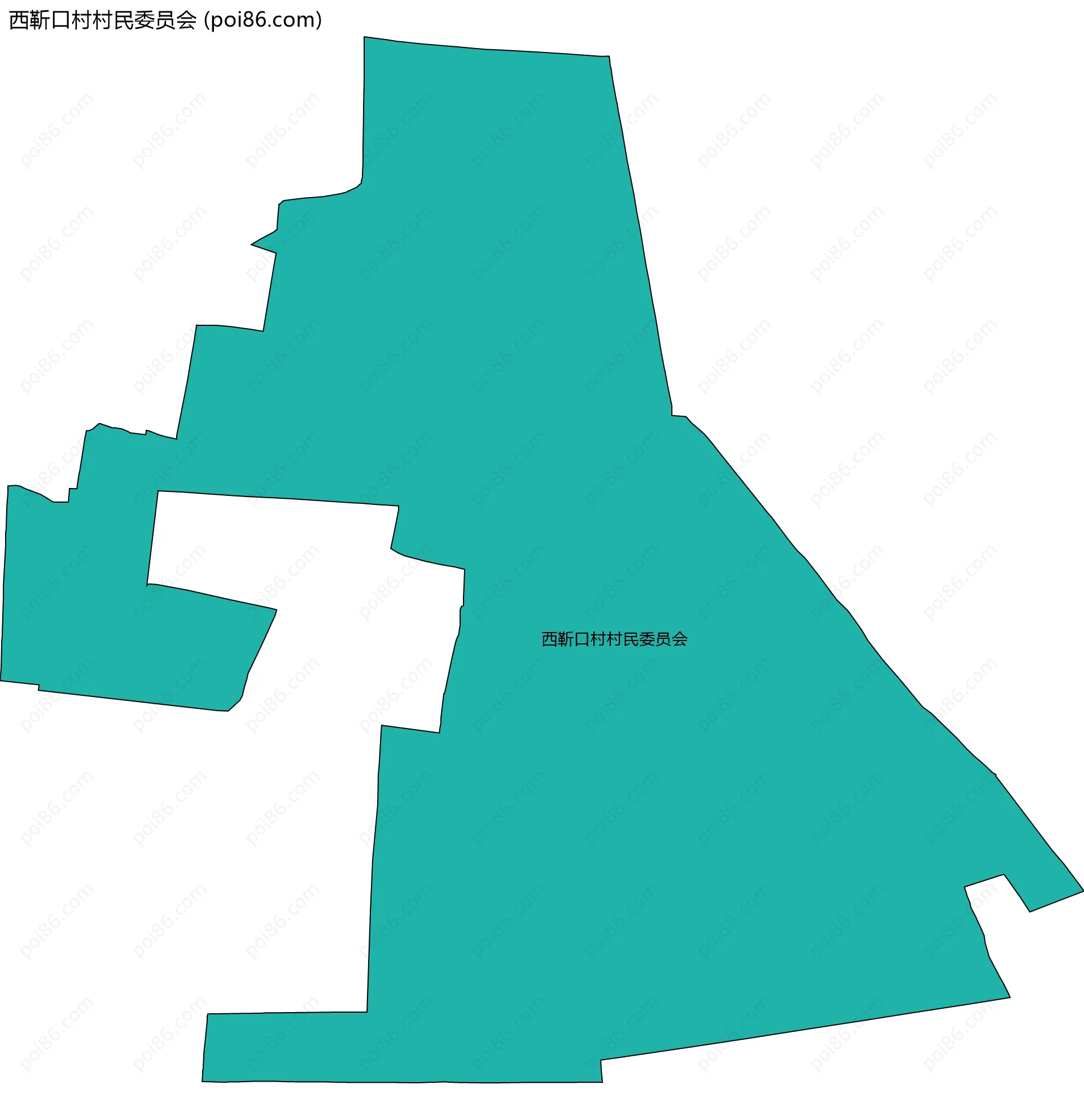 西靳口村村民委员会边界地图