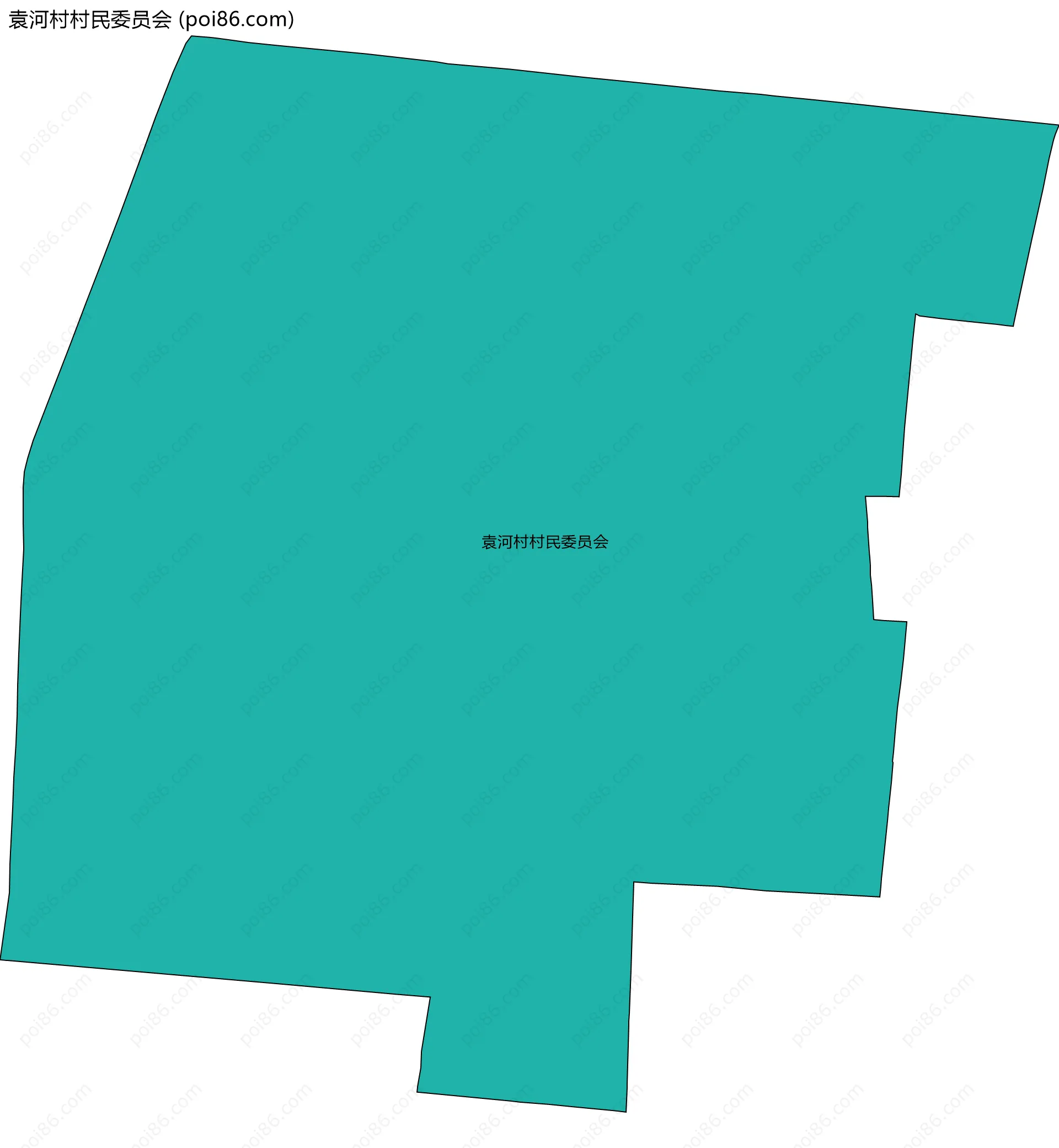 袁河村村民委员会边界地图