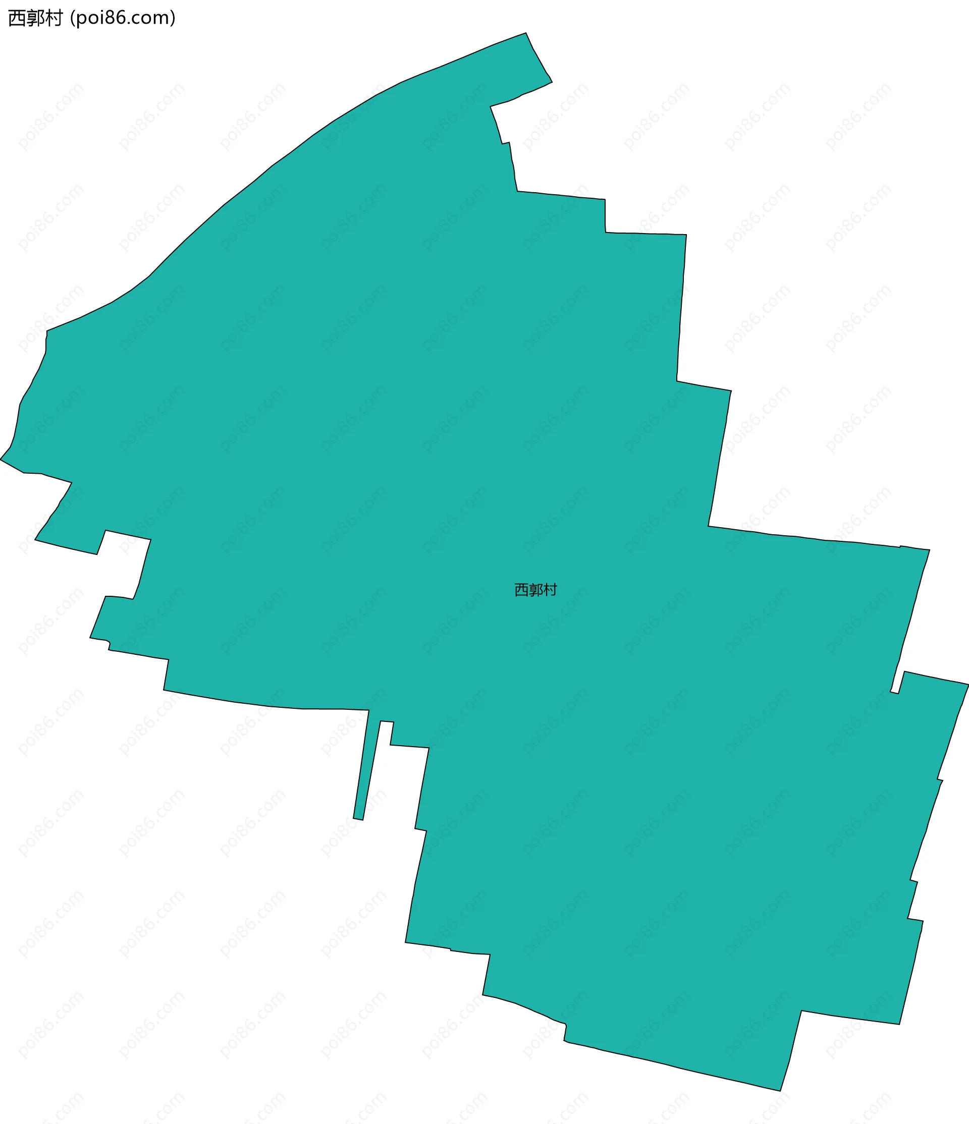 西郭村边界地图