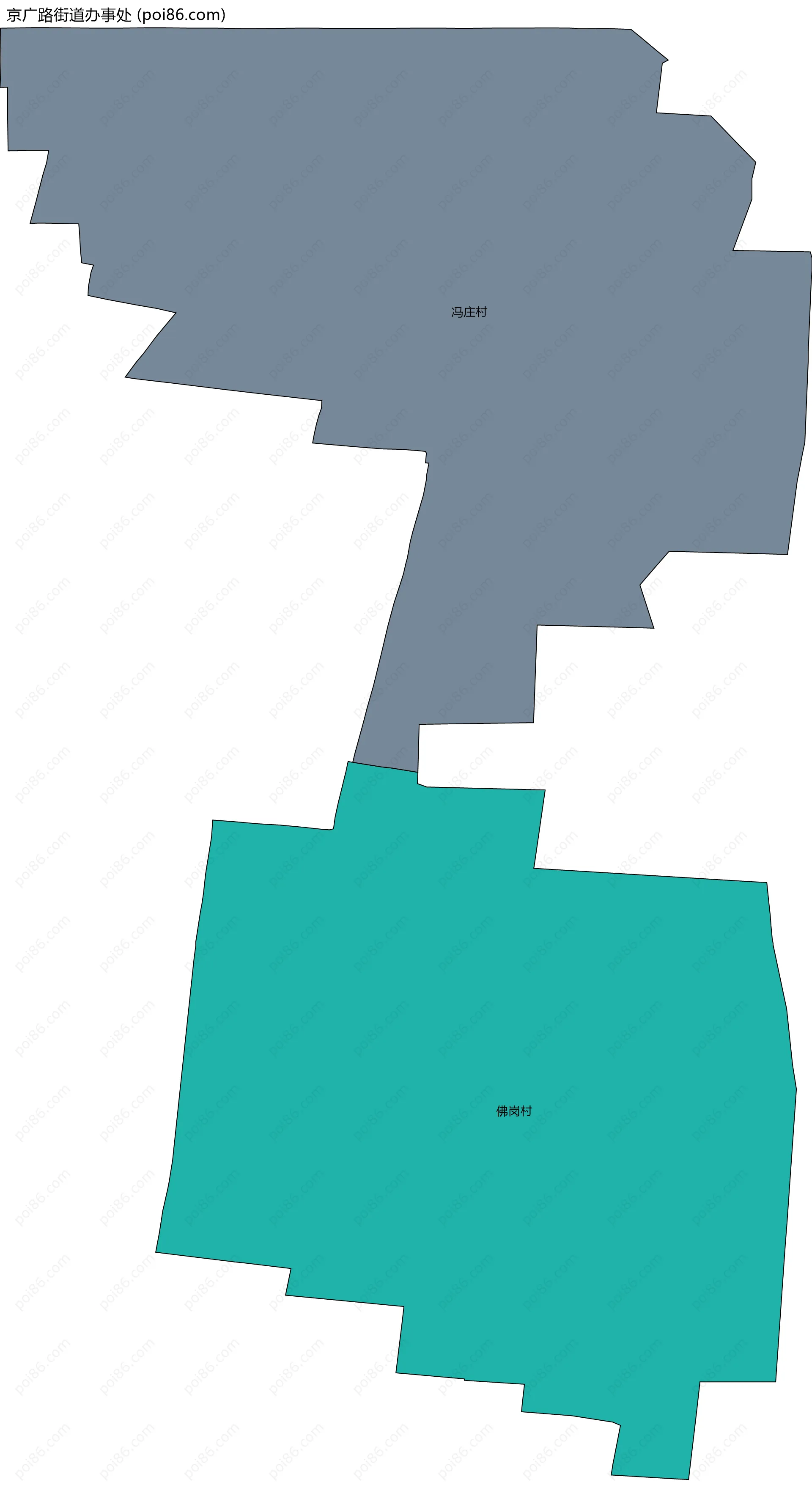 京广路街道办事处边界地图(五级行政区划)