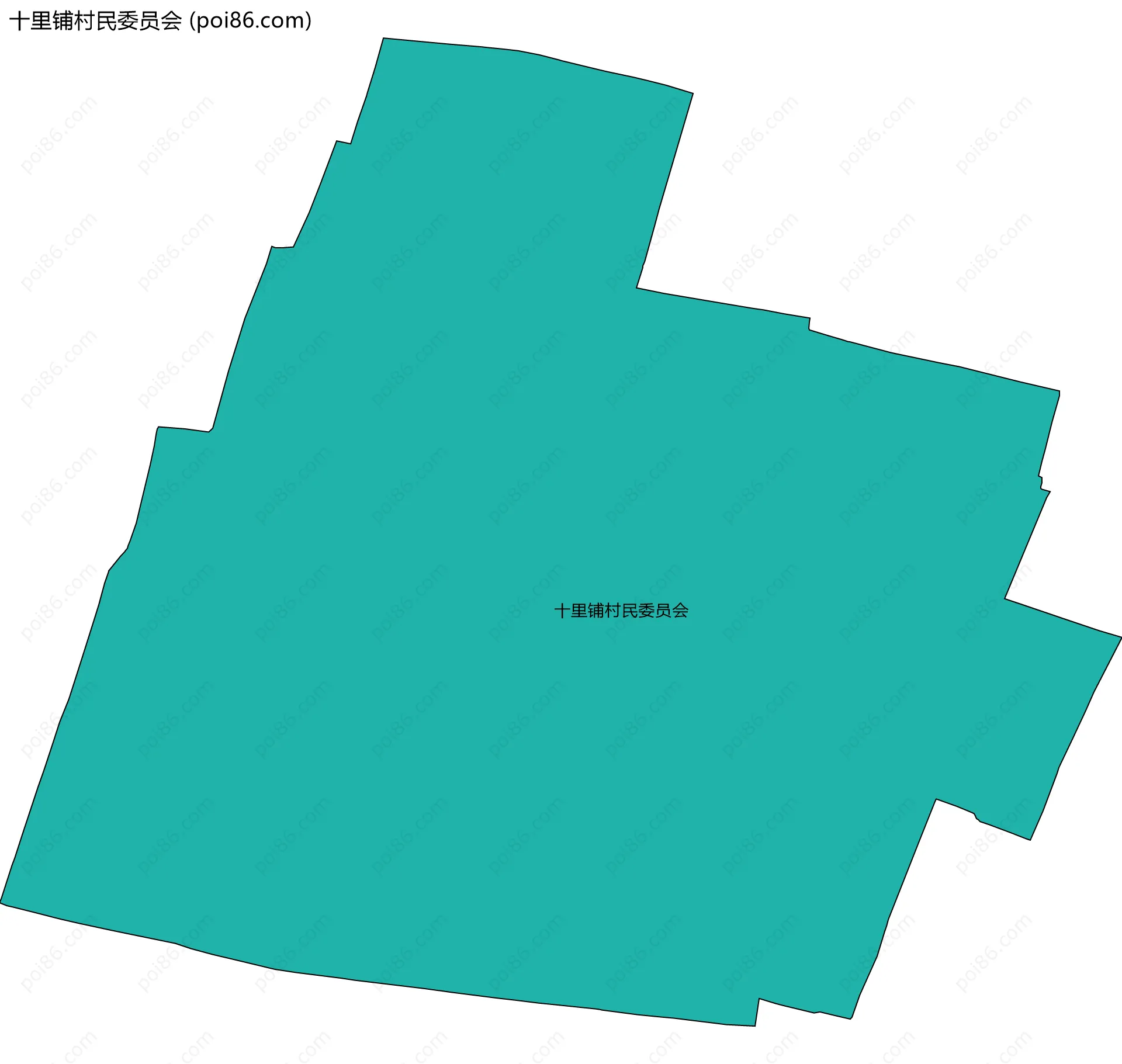 十里铺村民委员会边界地图