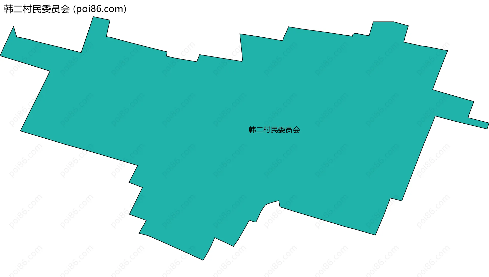 韩二村民委员会边界地图