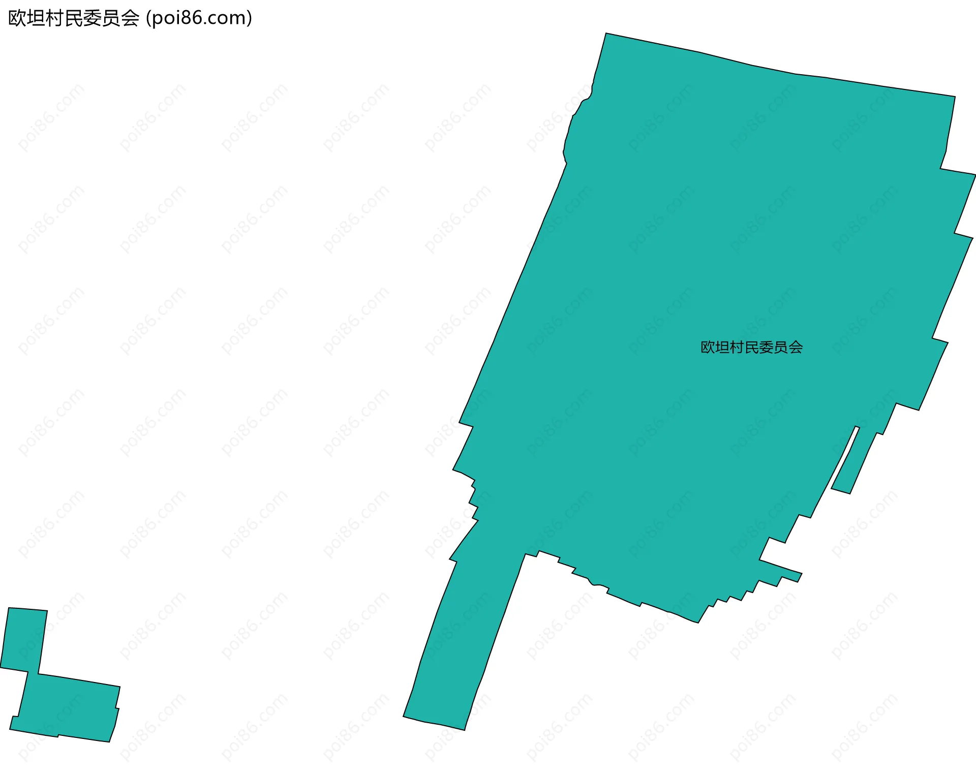 欧坦村民委员会边界地图