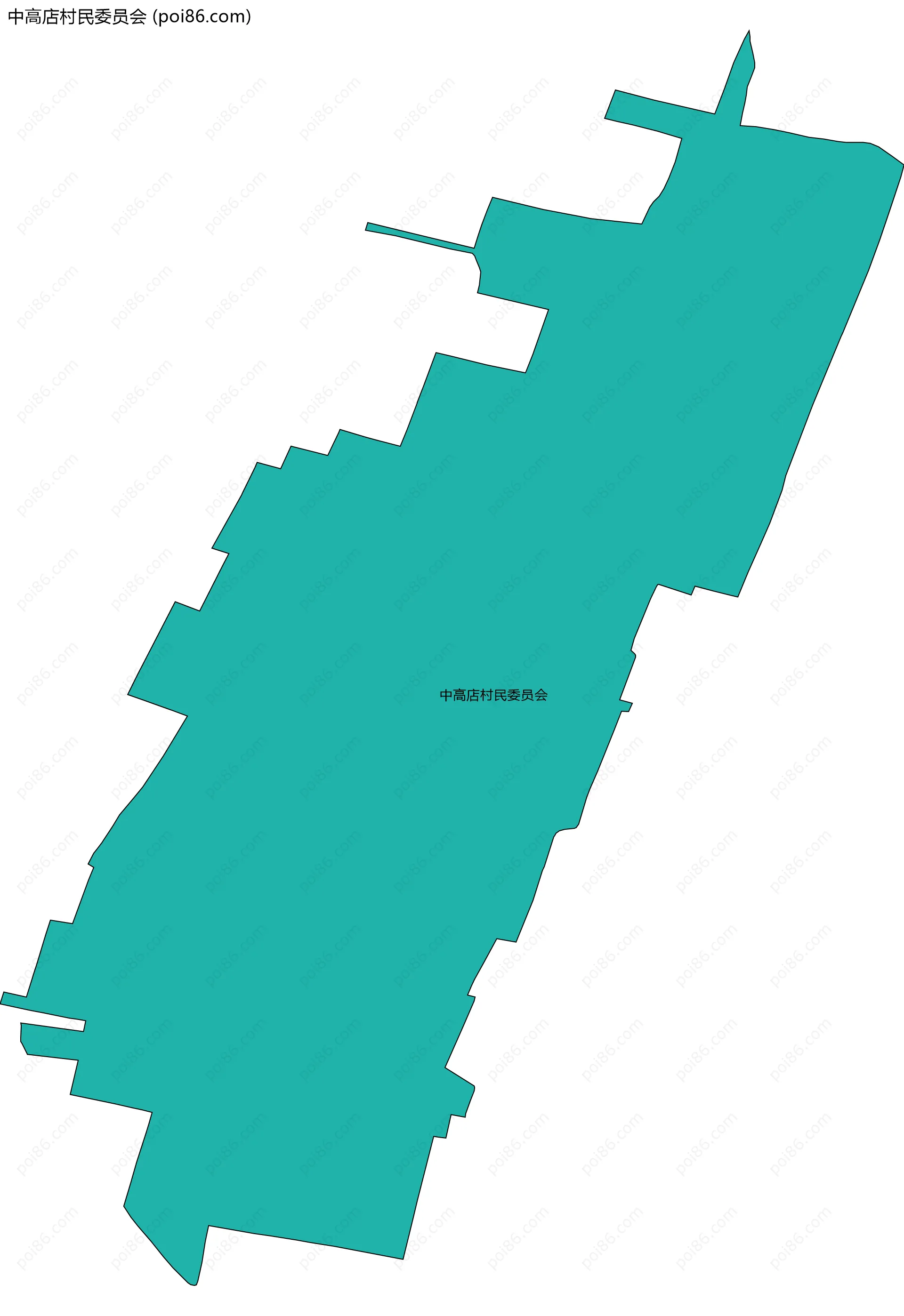 中高店村民委员会边界地图