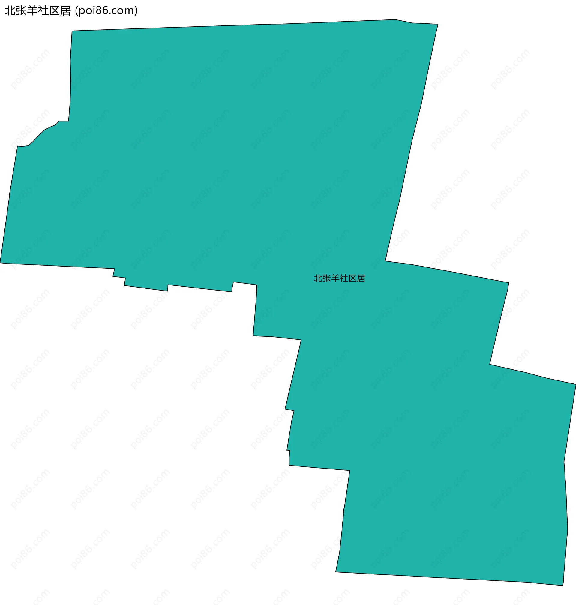 北张羊社区居边界地图