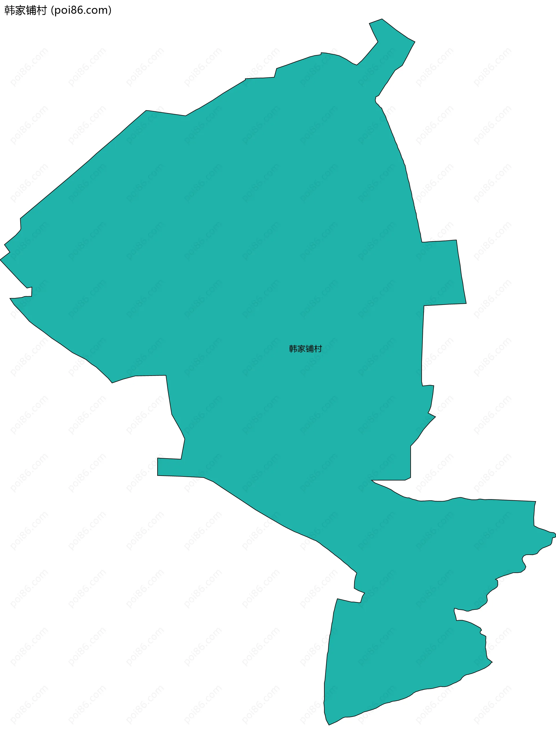 韩家铺村边界地图
