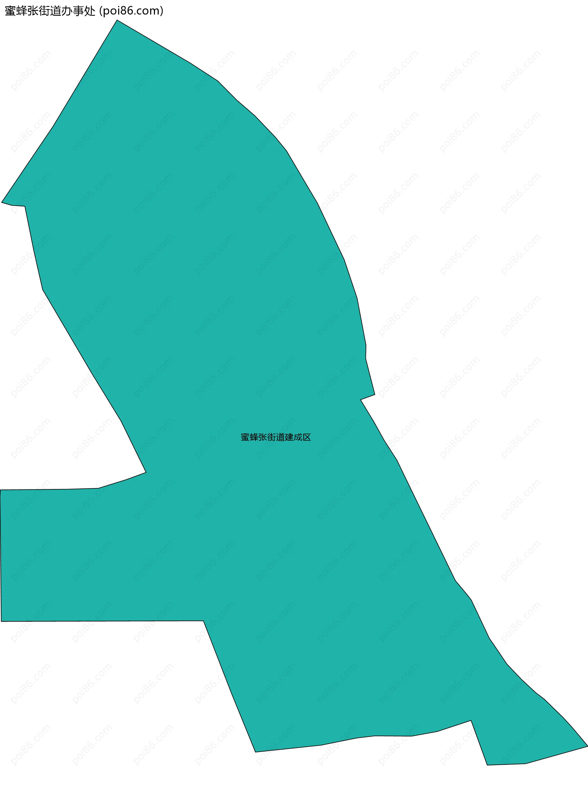 蜜蜂张街道办事处边界地图(五级行政区划)