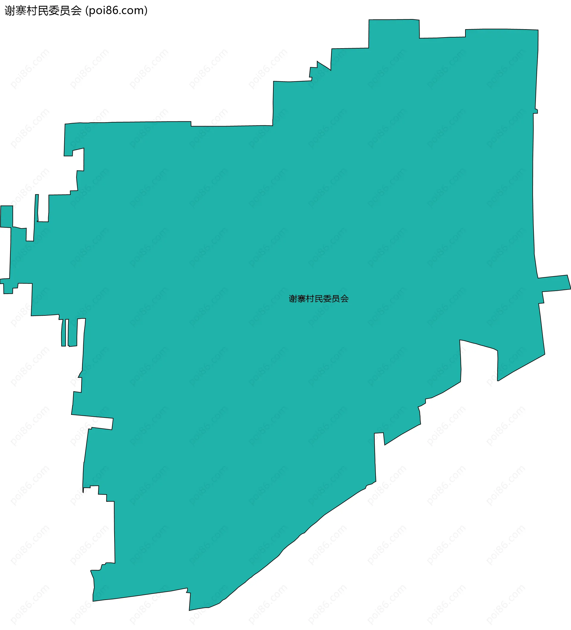 谢寨村民委员会边界地图